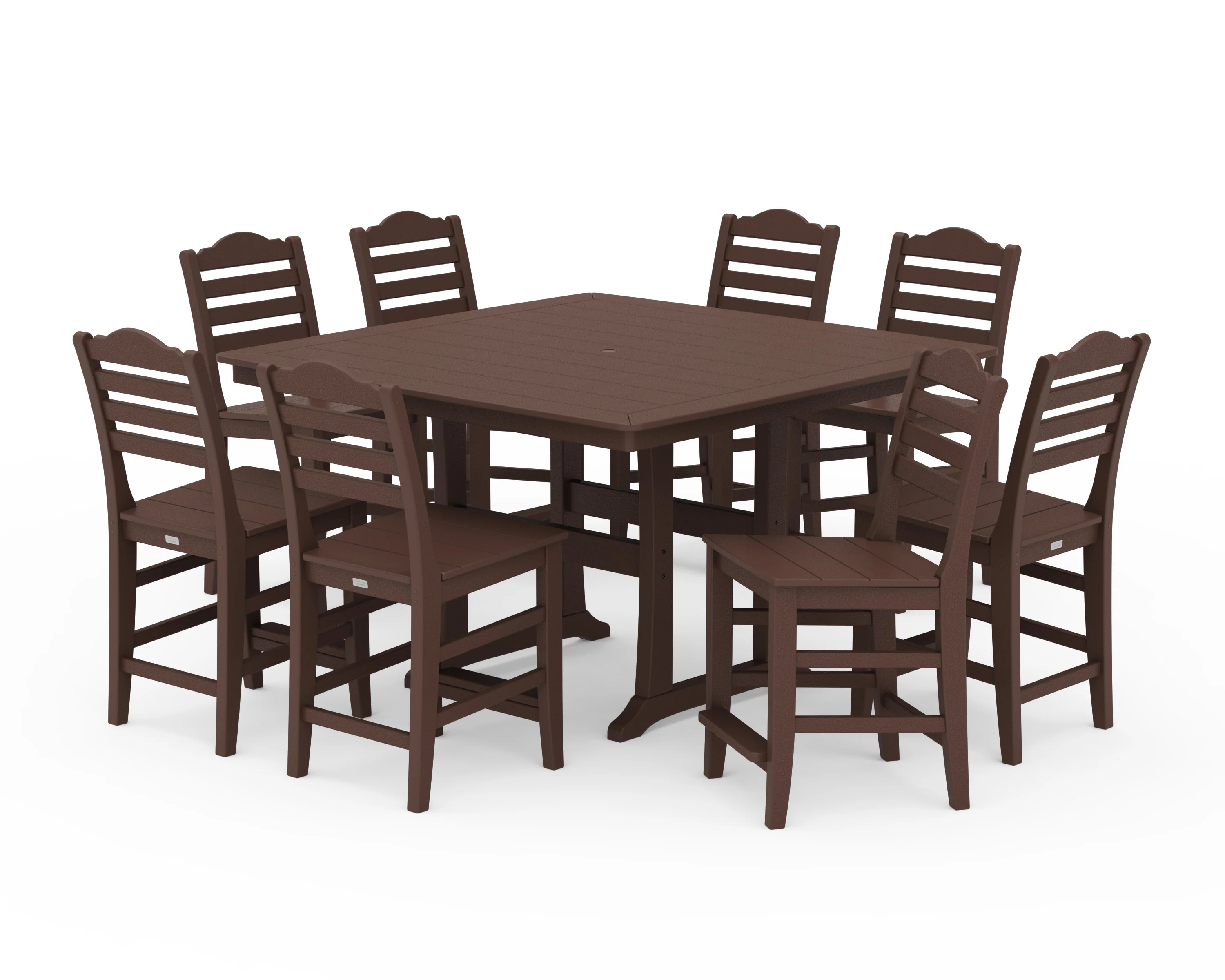 Savannah Side Chair 9-Piece Square Counter Set with Trestle Legs - Image 4
