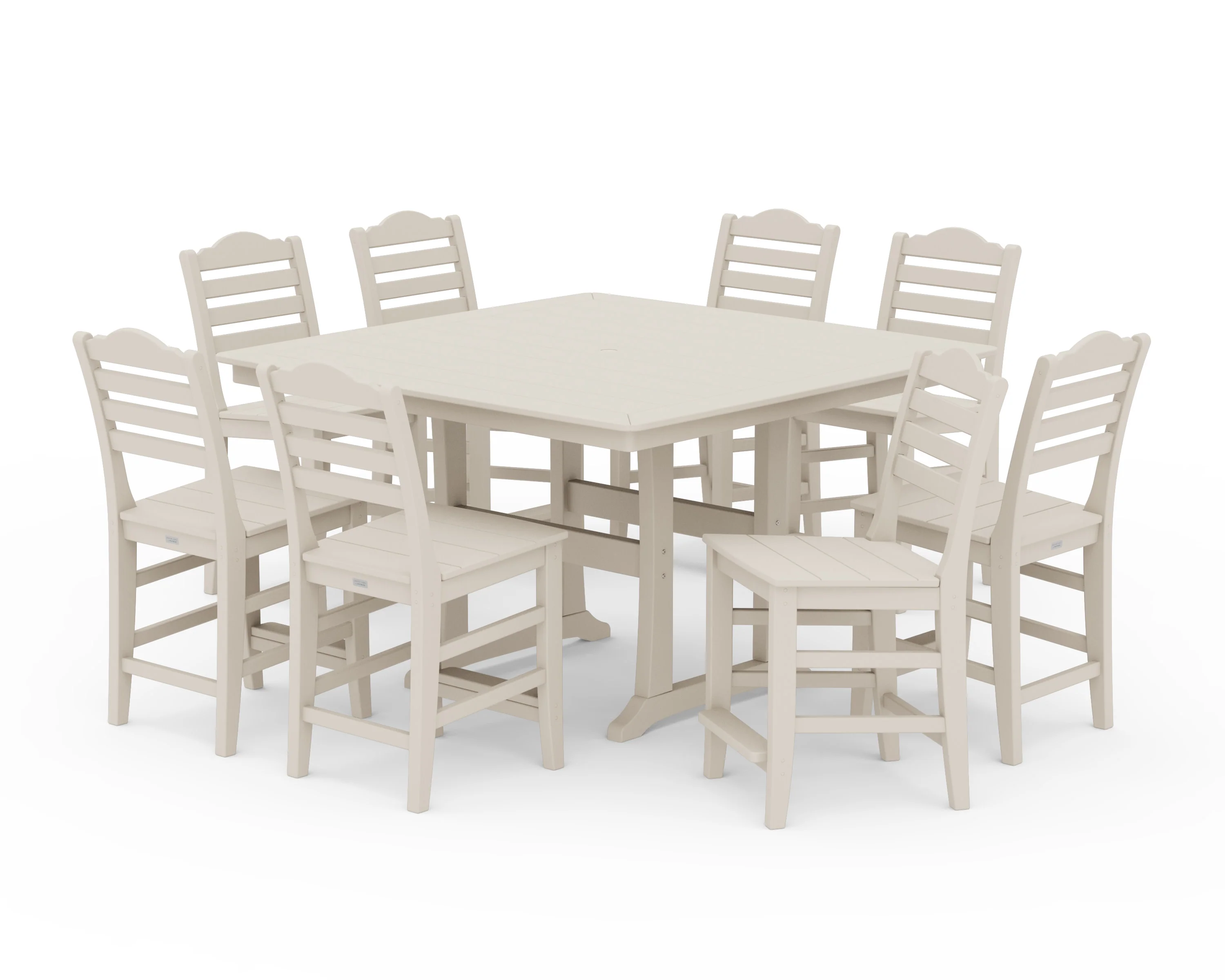 Savannah Side Chair 9-Piece Square Counter Set with Trestle Legs - Image 5