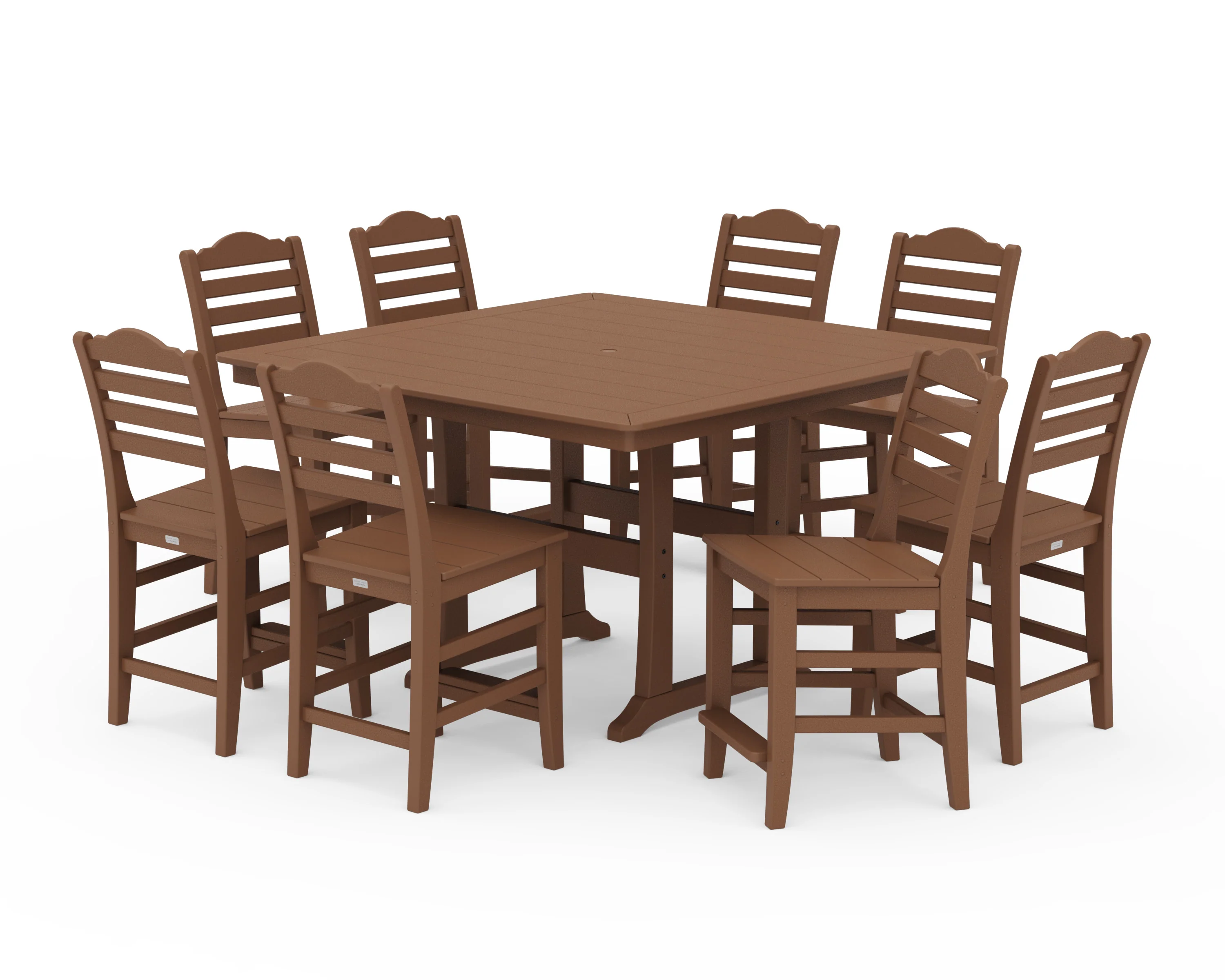 Savannah Side Chair 9-Piece Square Counter Set with Trestle Legs - Image 6