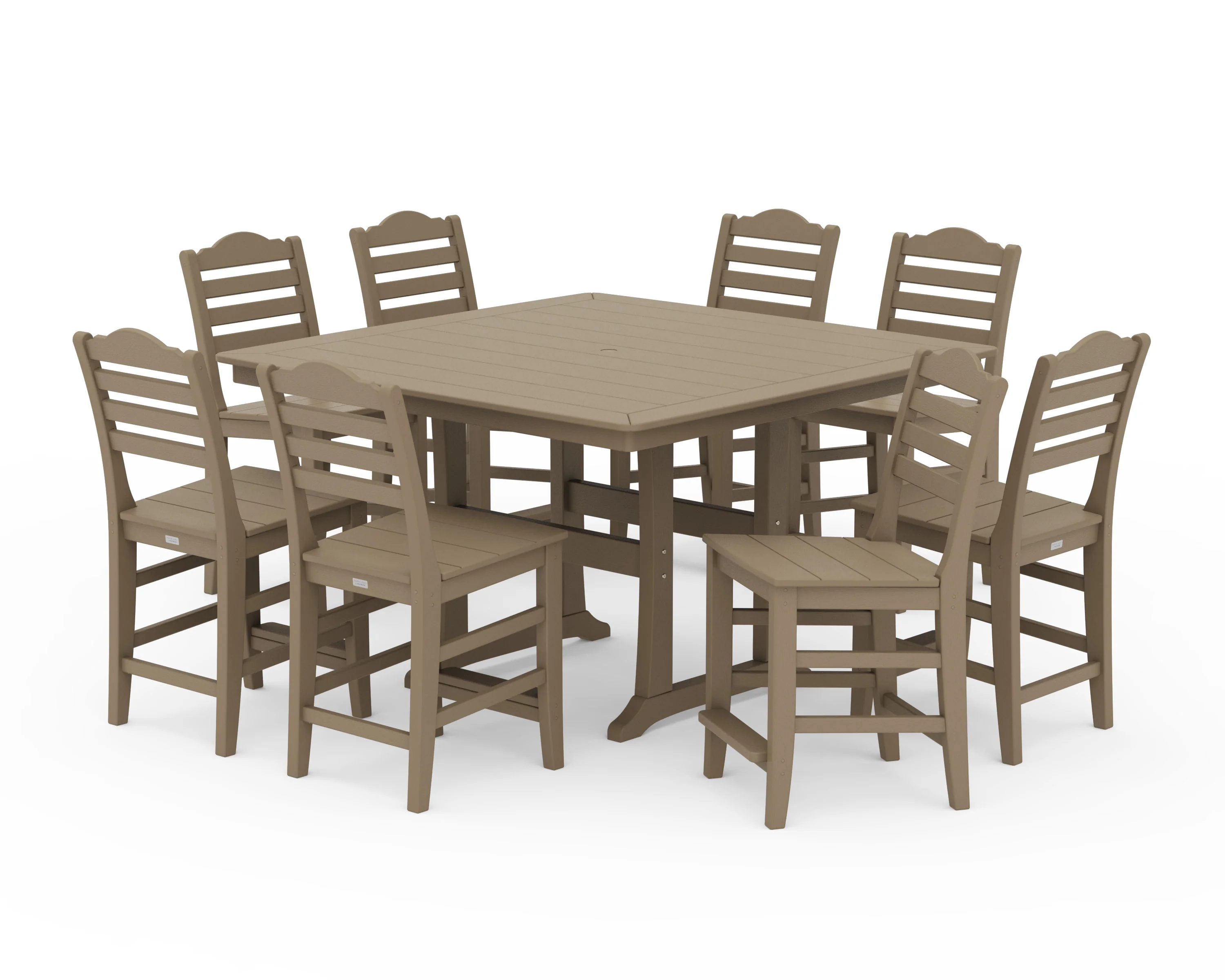 Savannah Side Chair 9-Piece Square Counter Set with Trestle Legs - Image 9