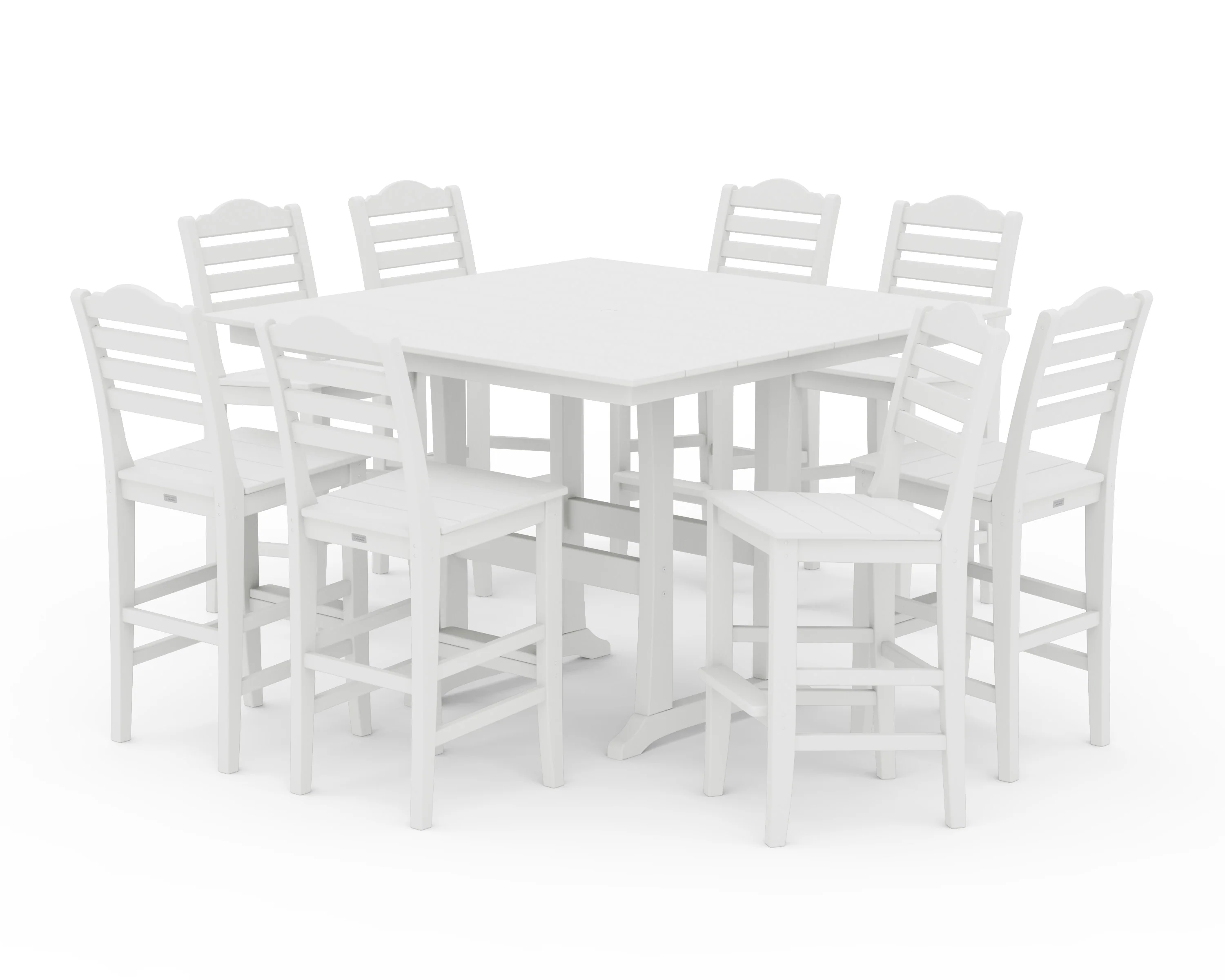 Savannah Side Chair 9-Piece Square Farmhouse Bar Set with Trestle Legs - Image 7