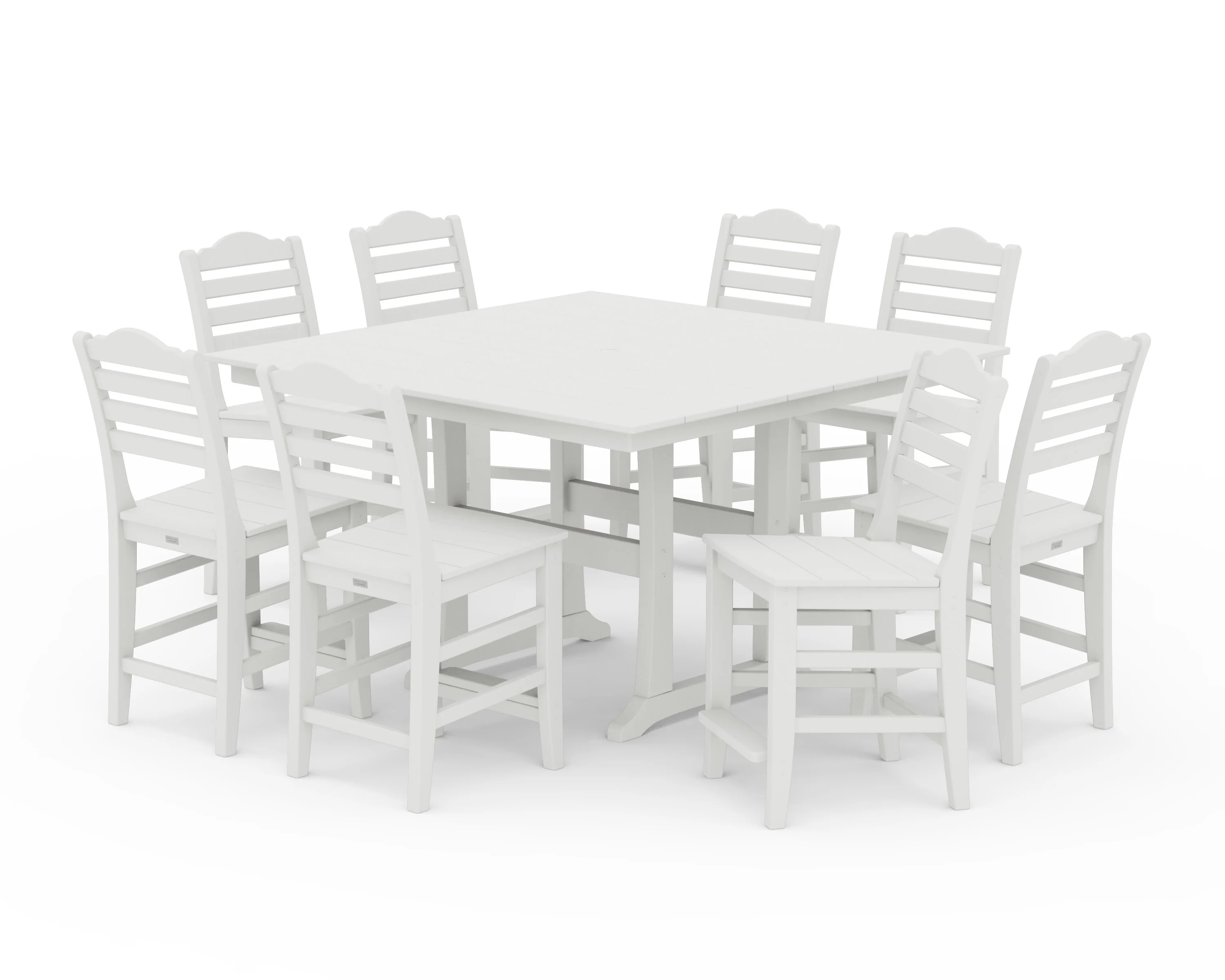 Savannah Side Chair 9-Piece Square Farmhouse Counter Set with Trestle Legs - Image 10