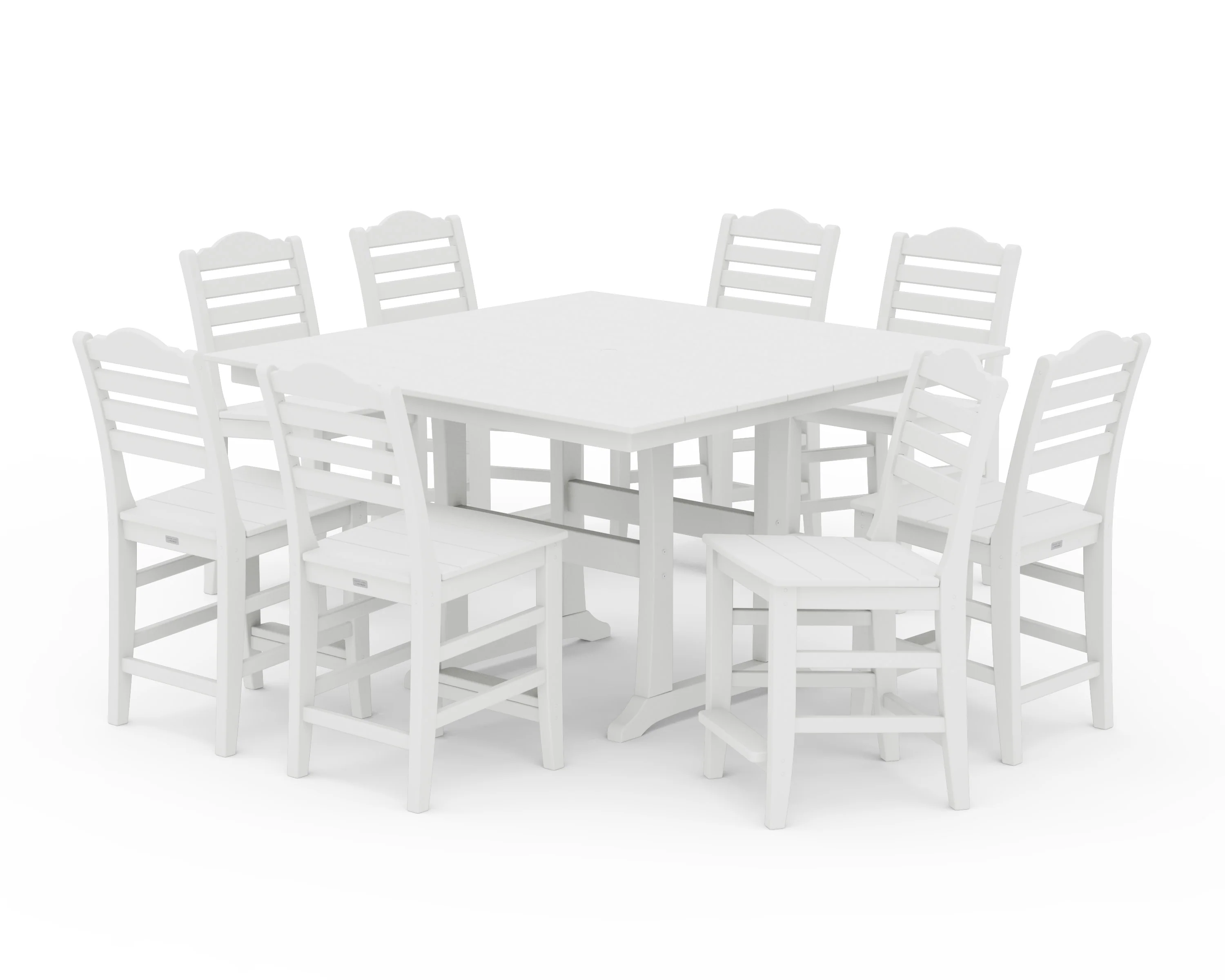 Savannah Side Chair 9-Piece Square Farmhouse Counter Set with Trestle Legs - Image 7