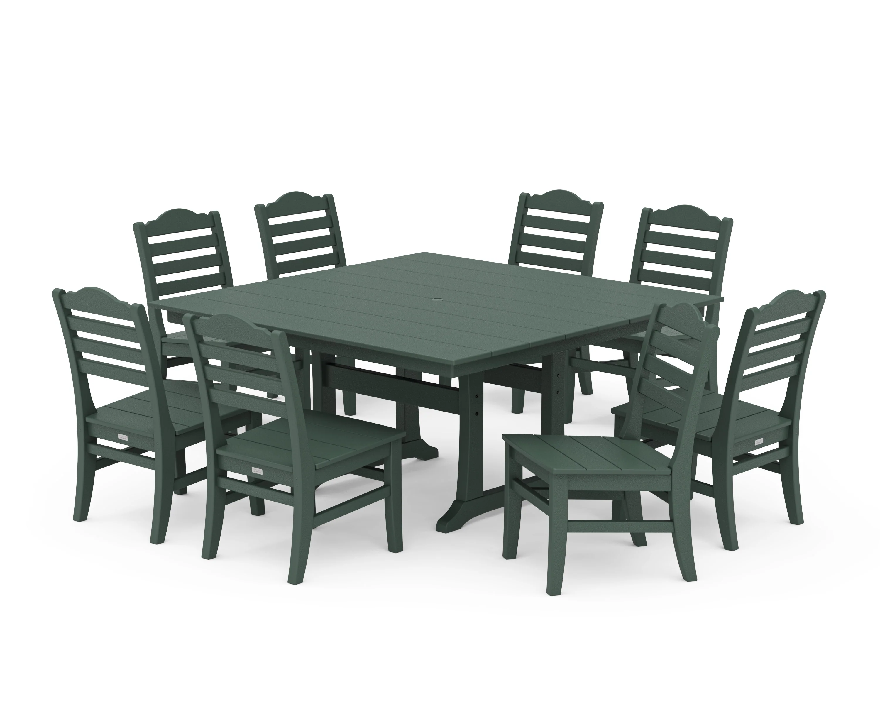 Savannah Side Chair 9-Piece Square Farmhouse Dining Set with Trestle Legs - Image 3