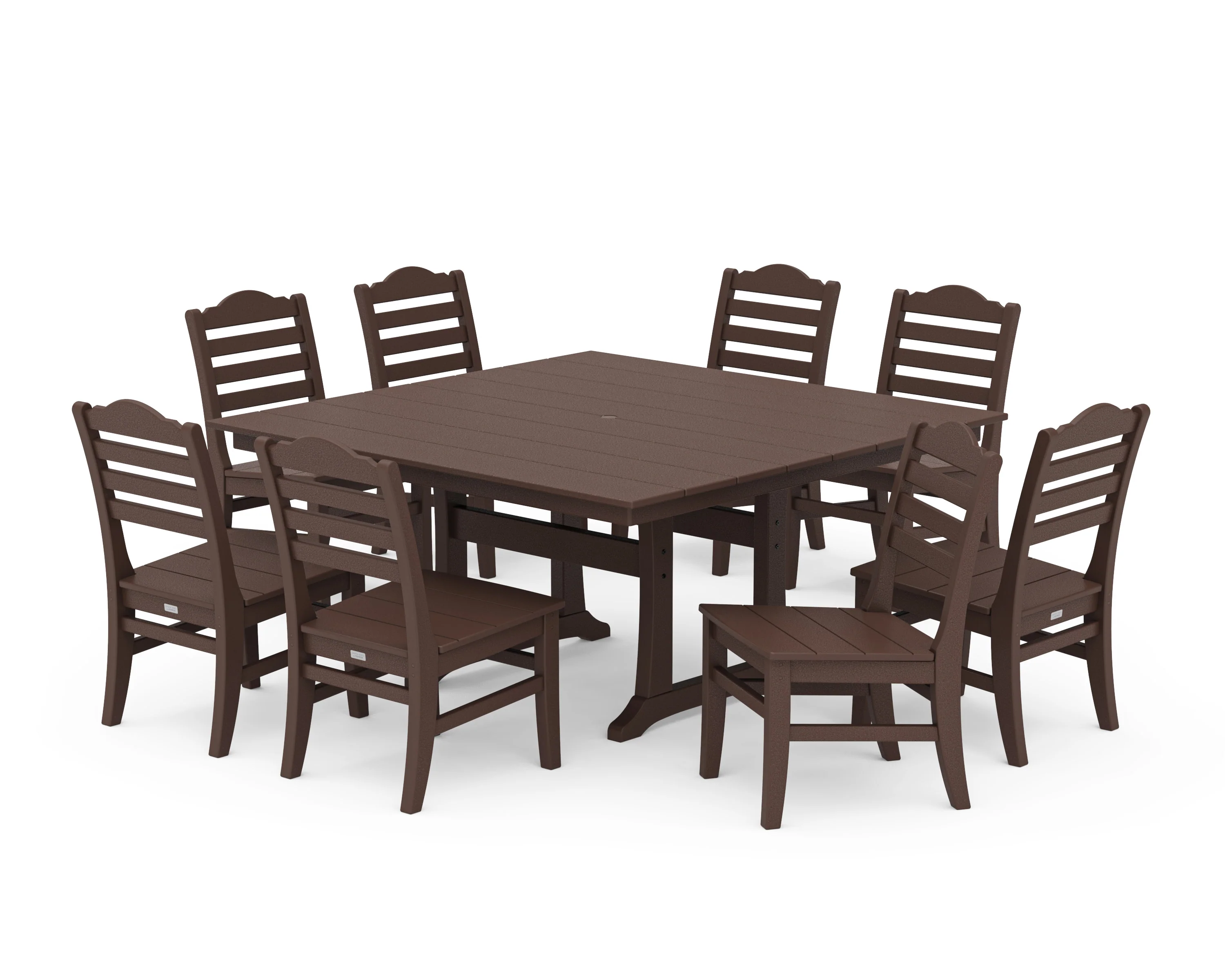 Savannah Side Chair 9-Piece Square Farmhouse Dining Set with Trestle Legs - Image 4
