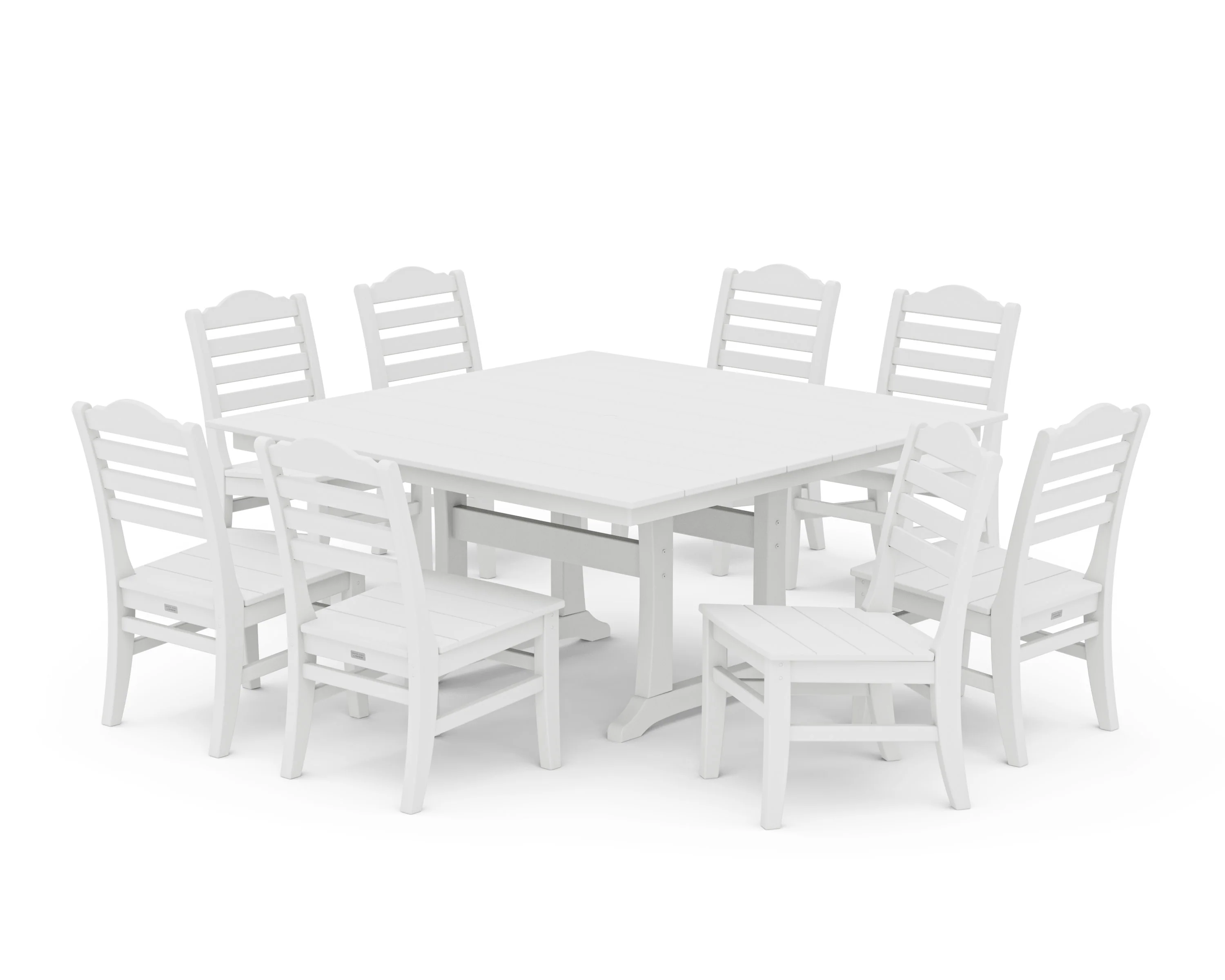 Savannah Side Chair 9-Piece Square Farmhouse Dining Set with Trestle Legs - Image 7