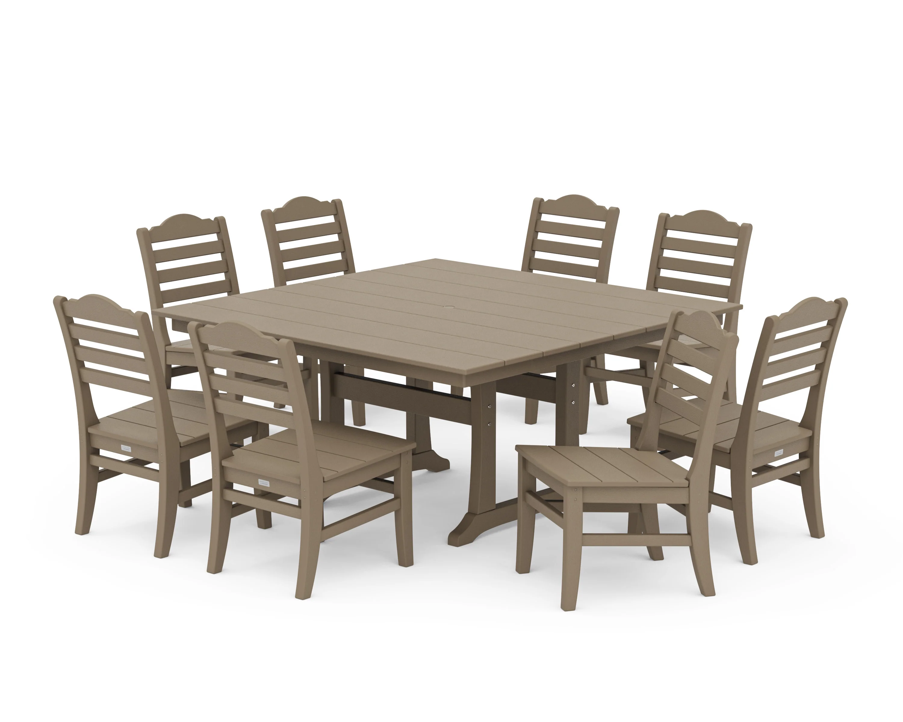Savannah Side Chair 9-Piece Square Farmhouse Dining Set with Trestle Legs - Image 9