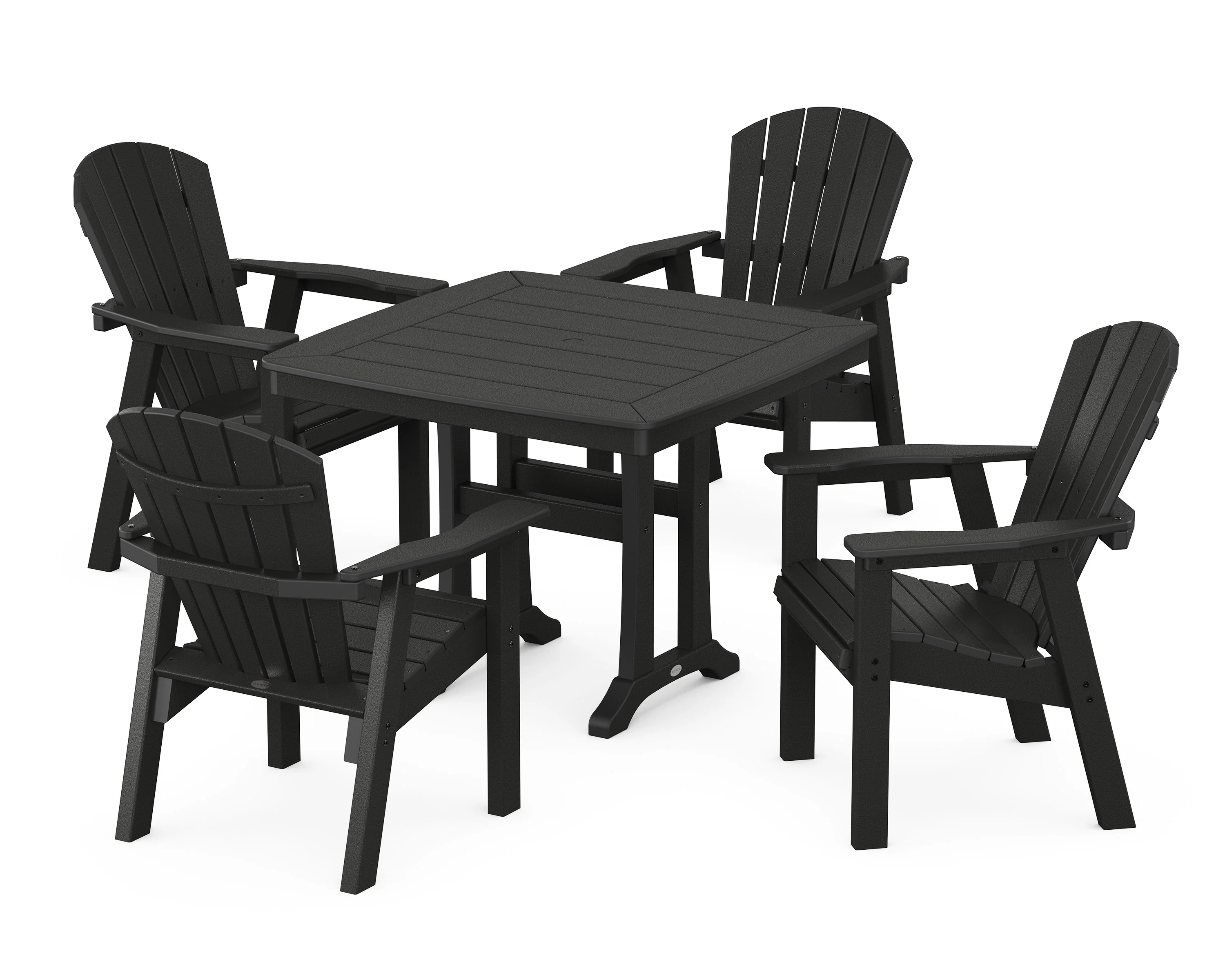 Seashell 5-Piece Dining Set with Trestle Legs - Image 9