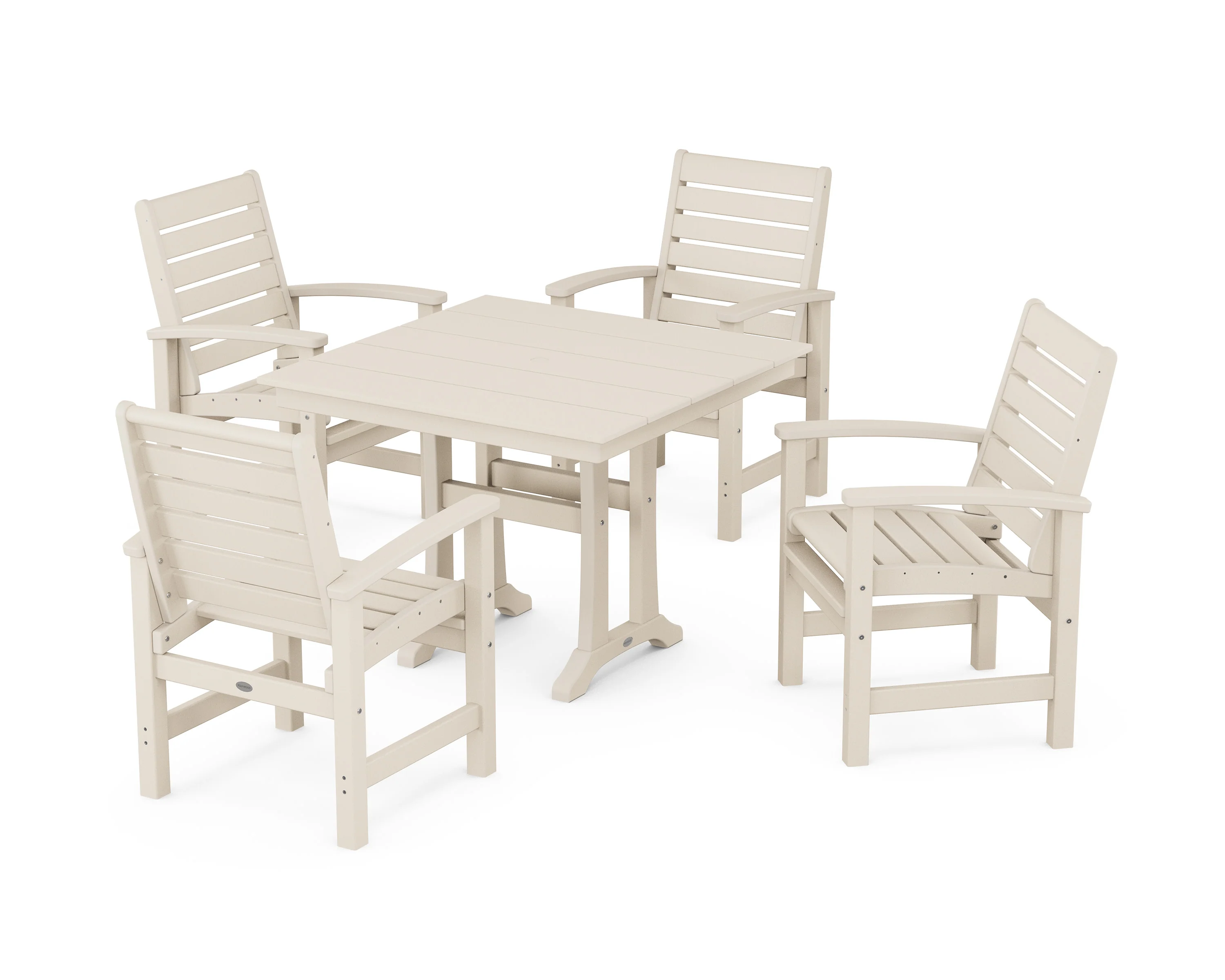 Signature 5-Piece Farmhouse Dining Set With Trestle Legs - Image 4