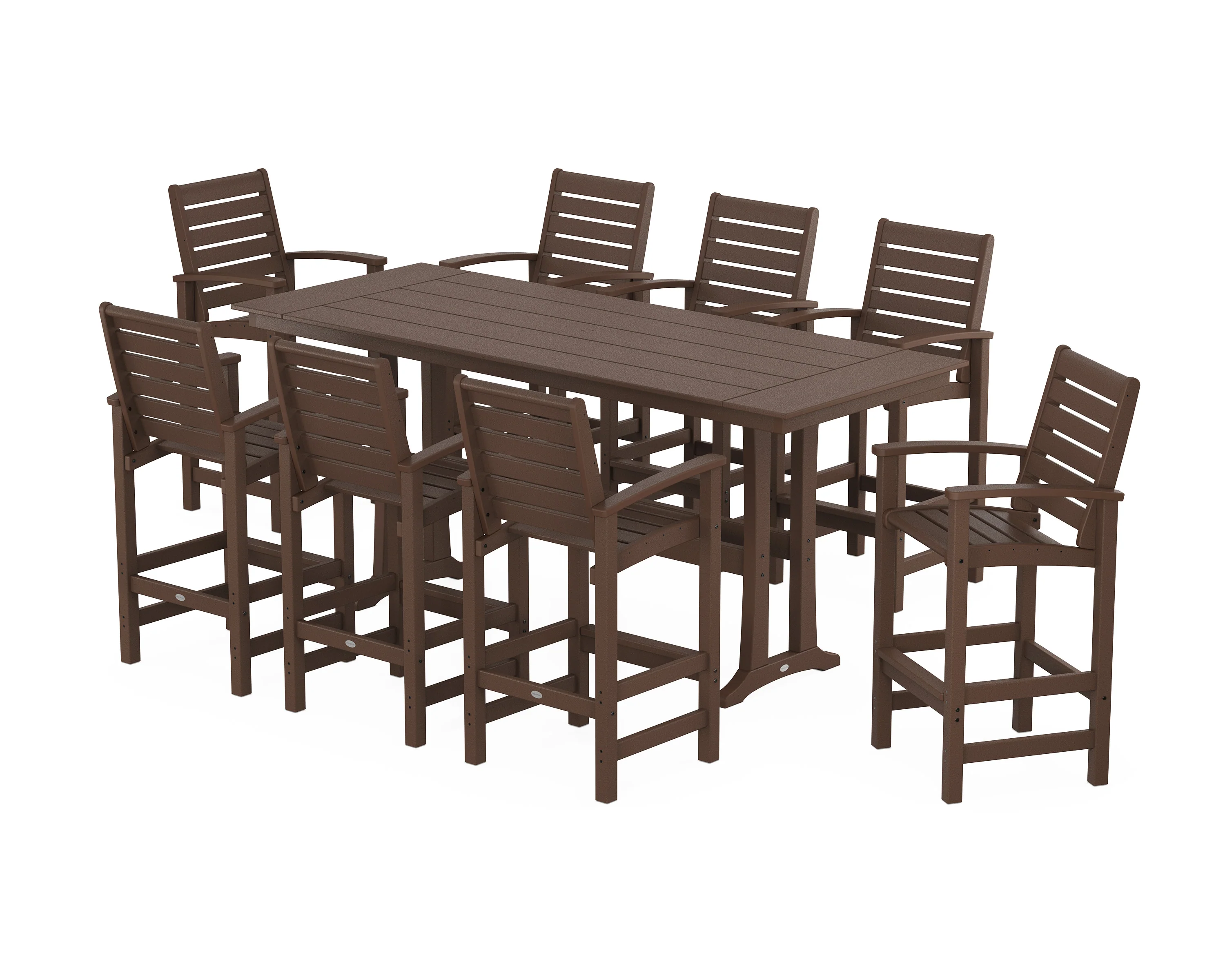 Signature 9-Piece Farmhouse Bar Set with Trestle Legs - Image 8