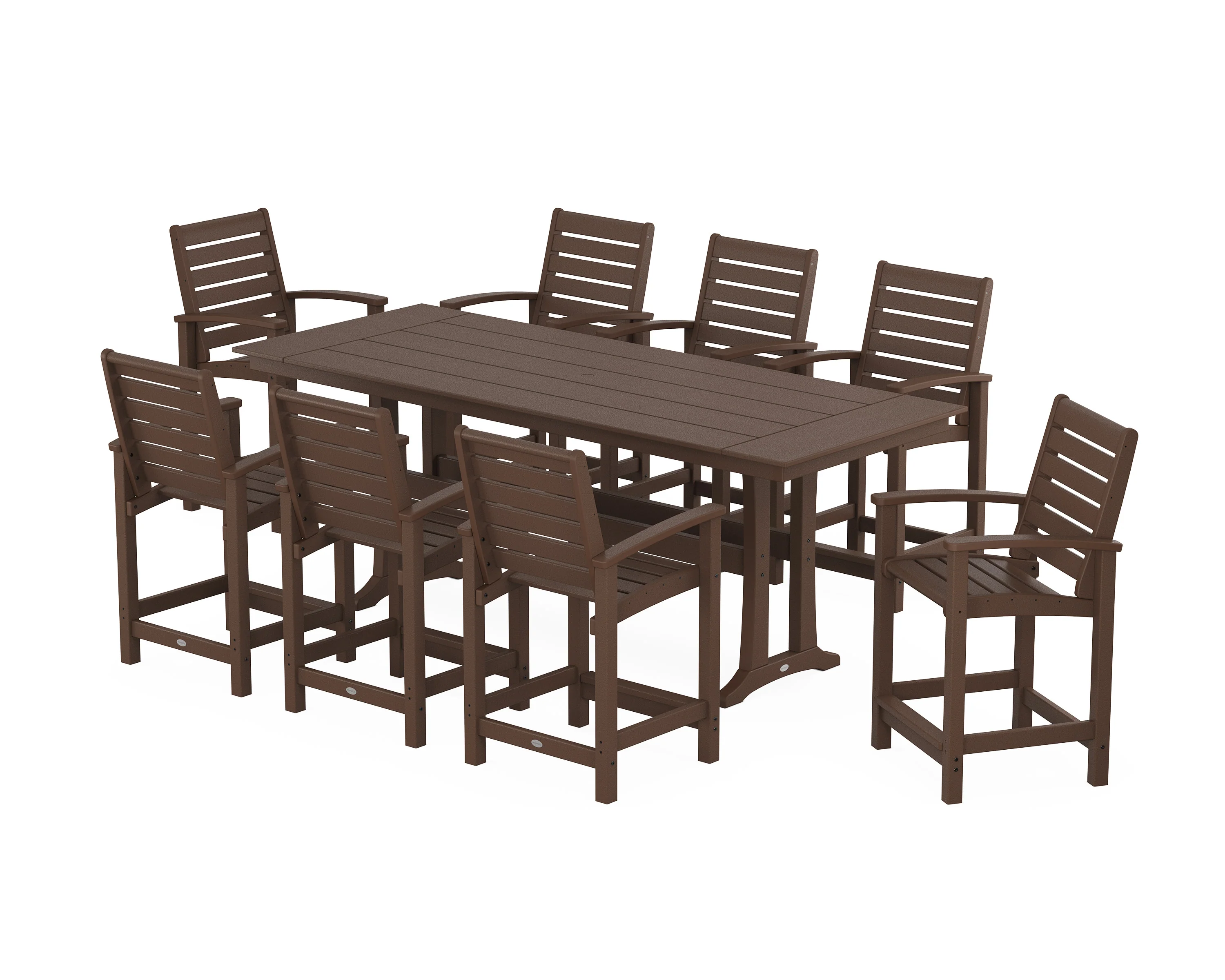 Signature 9-Piece Farmhouse Counter Set with Trestle Legs - Image 5