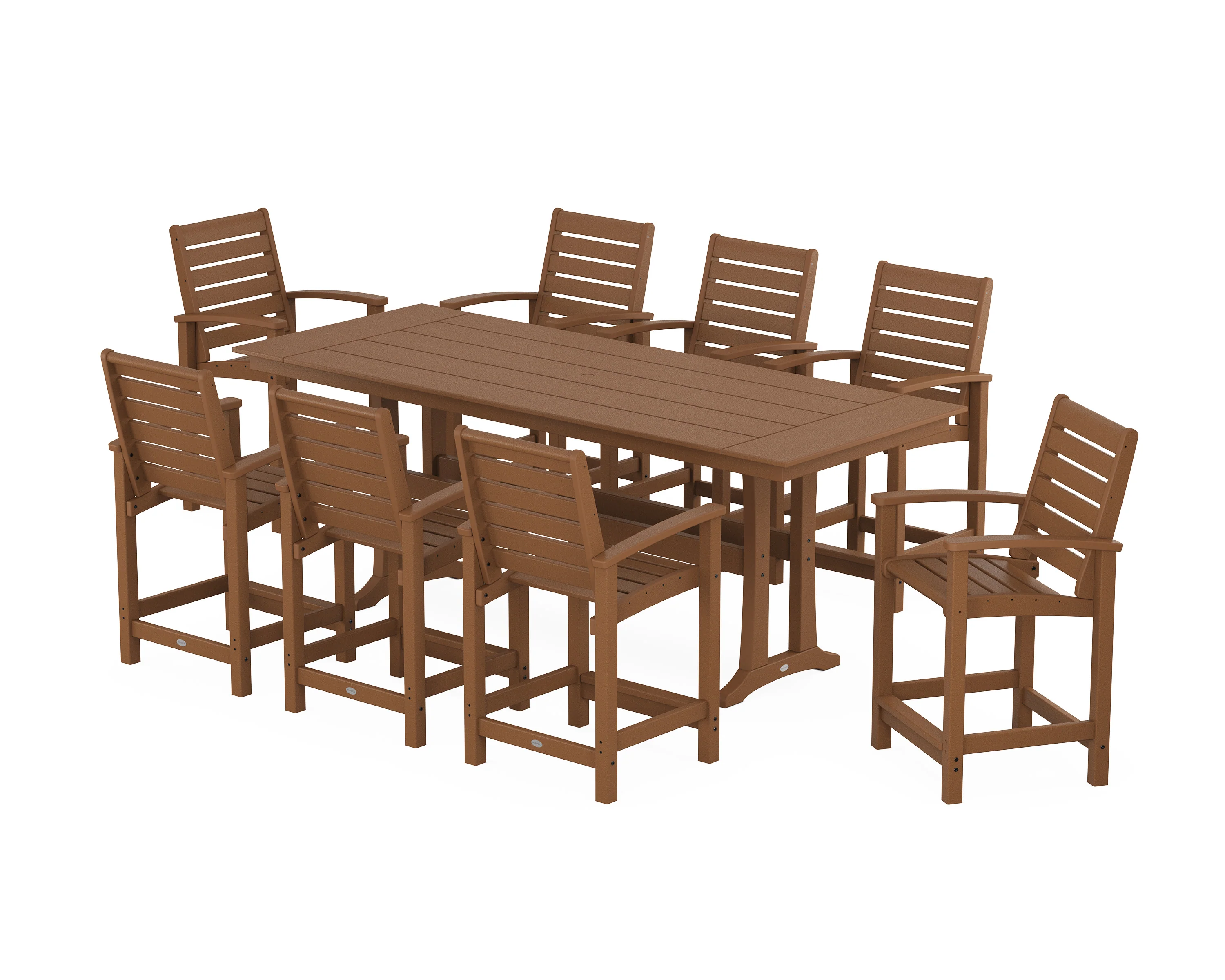 Signature 9-Piece Farmhouse Counter Set with Trestle Legs - Image 7