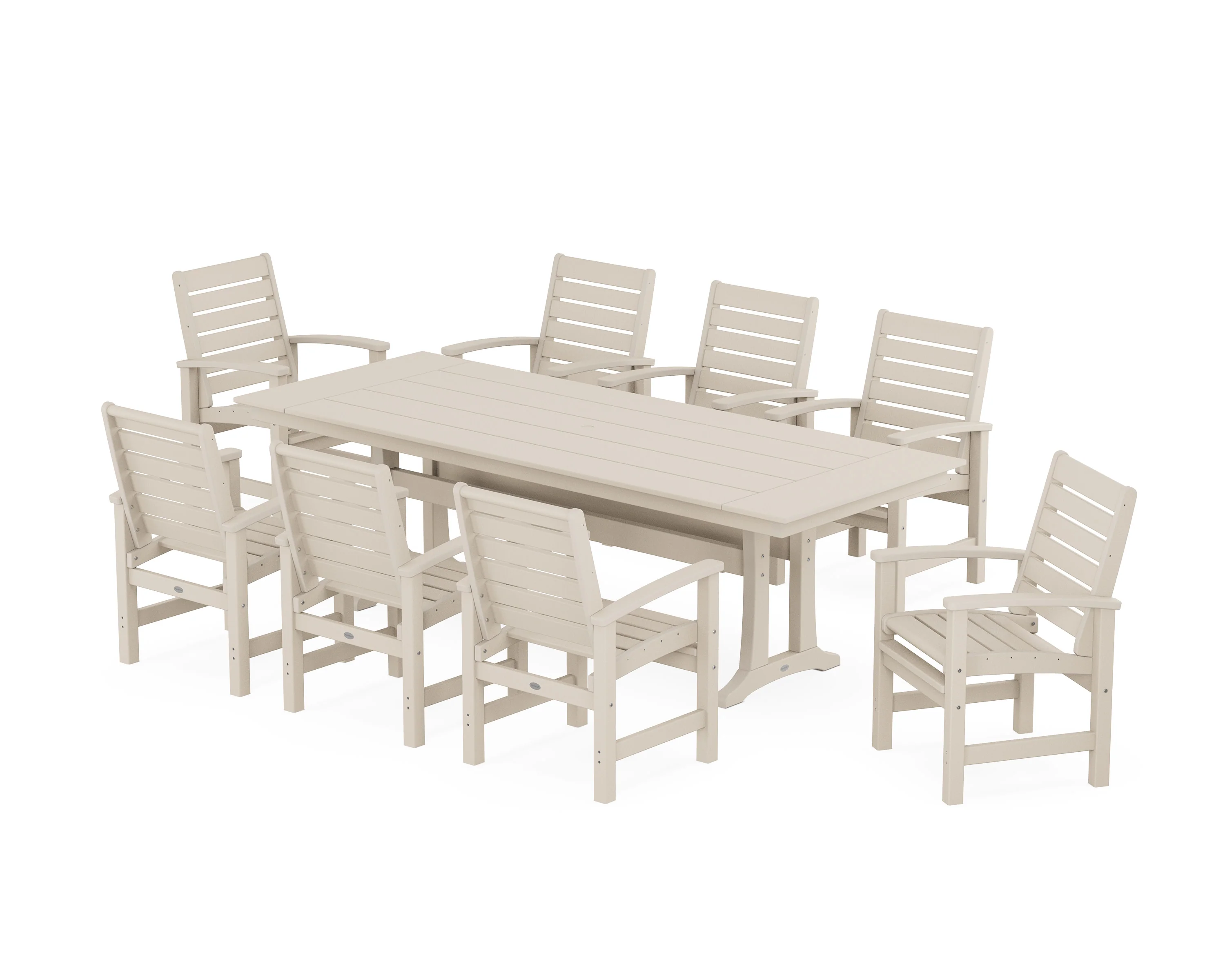 Signature 9-Piece Farmhouse Dining Set with Trestle Legs - Image 5