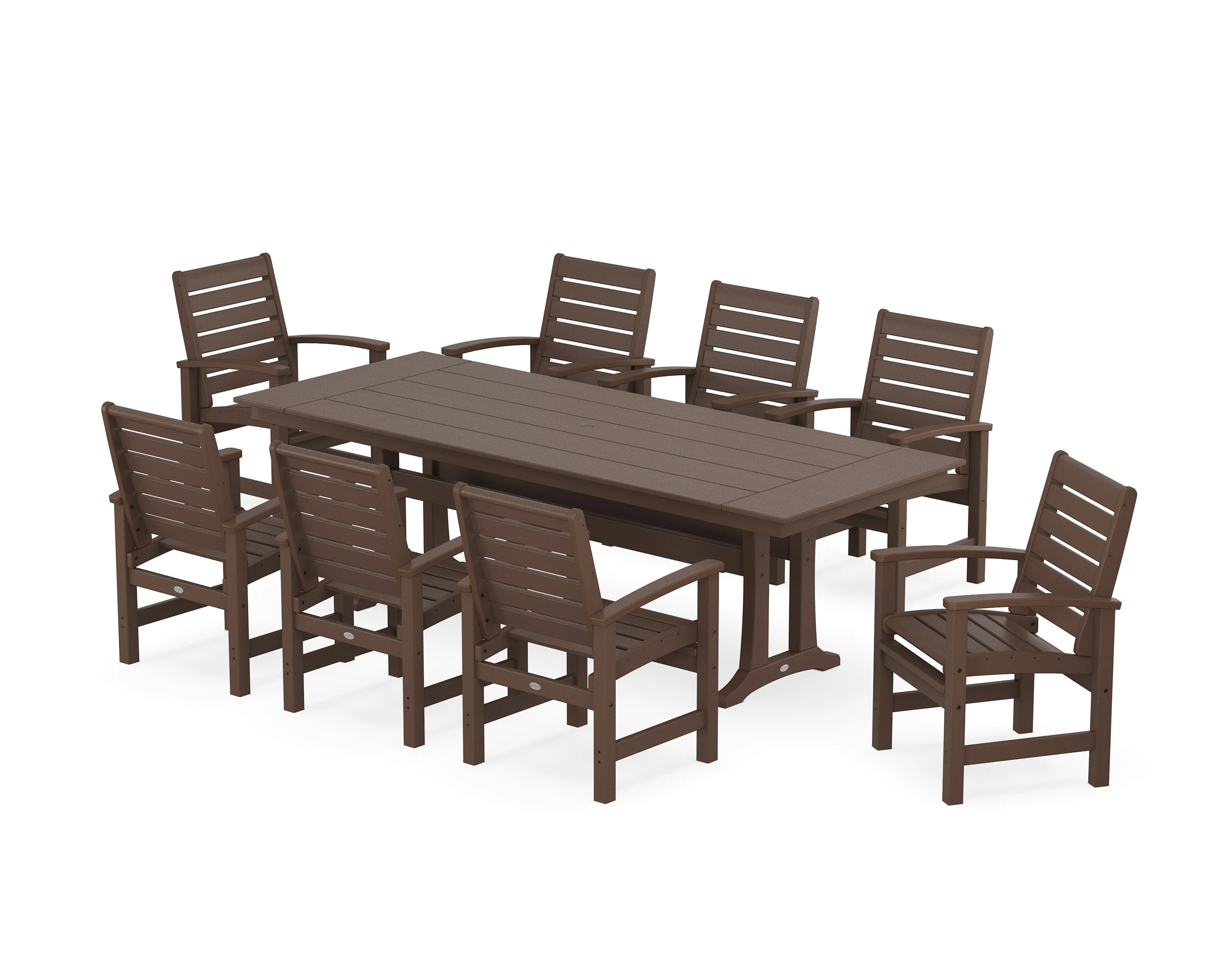 Signature 9-Piece Farmhouse Dining Set with Trestle Legs - Image 7