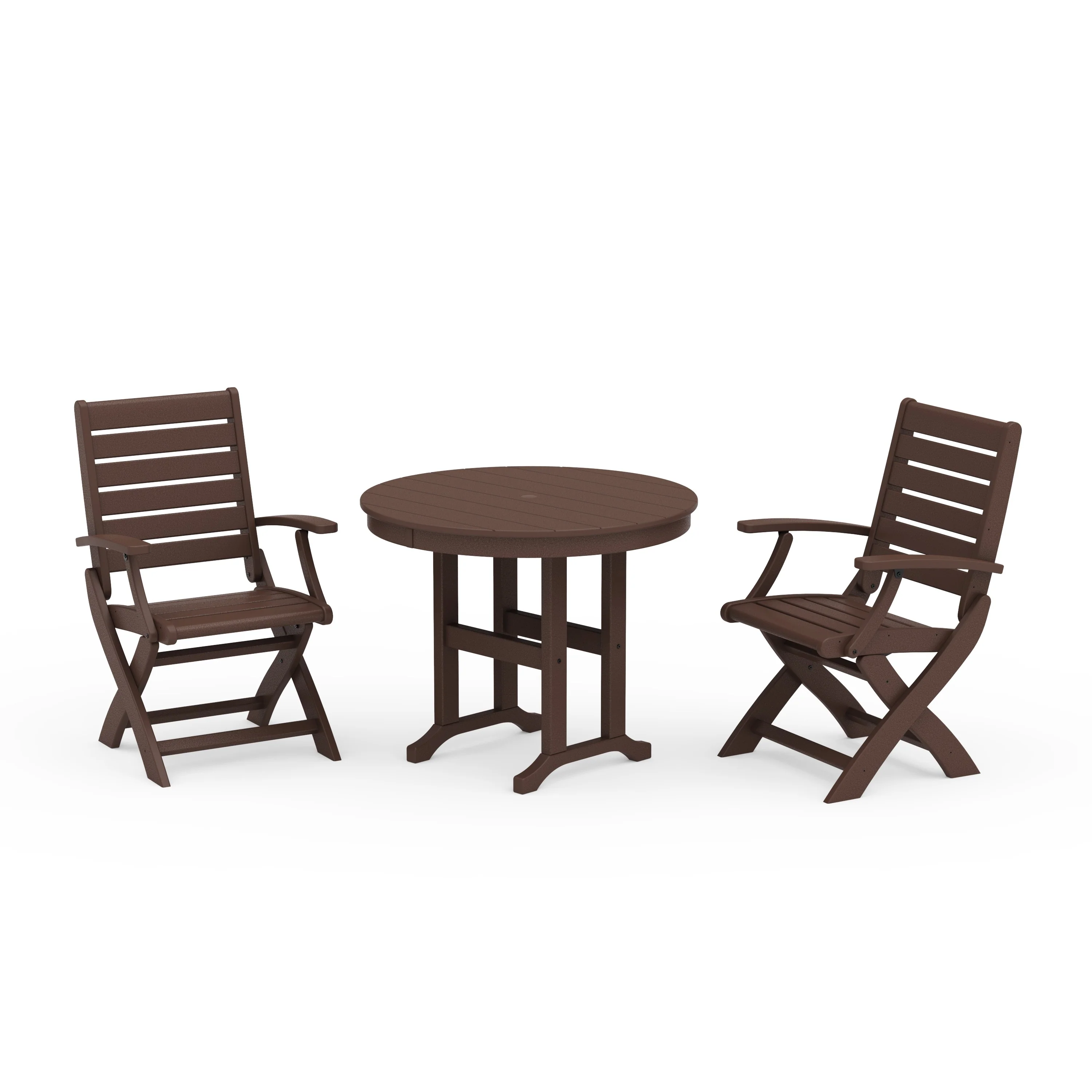 Signature Folding Chair 3-Piece Round Farmhouse Dining Set - Image 5