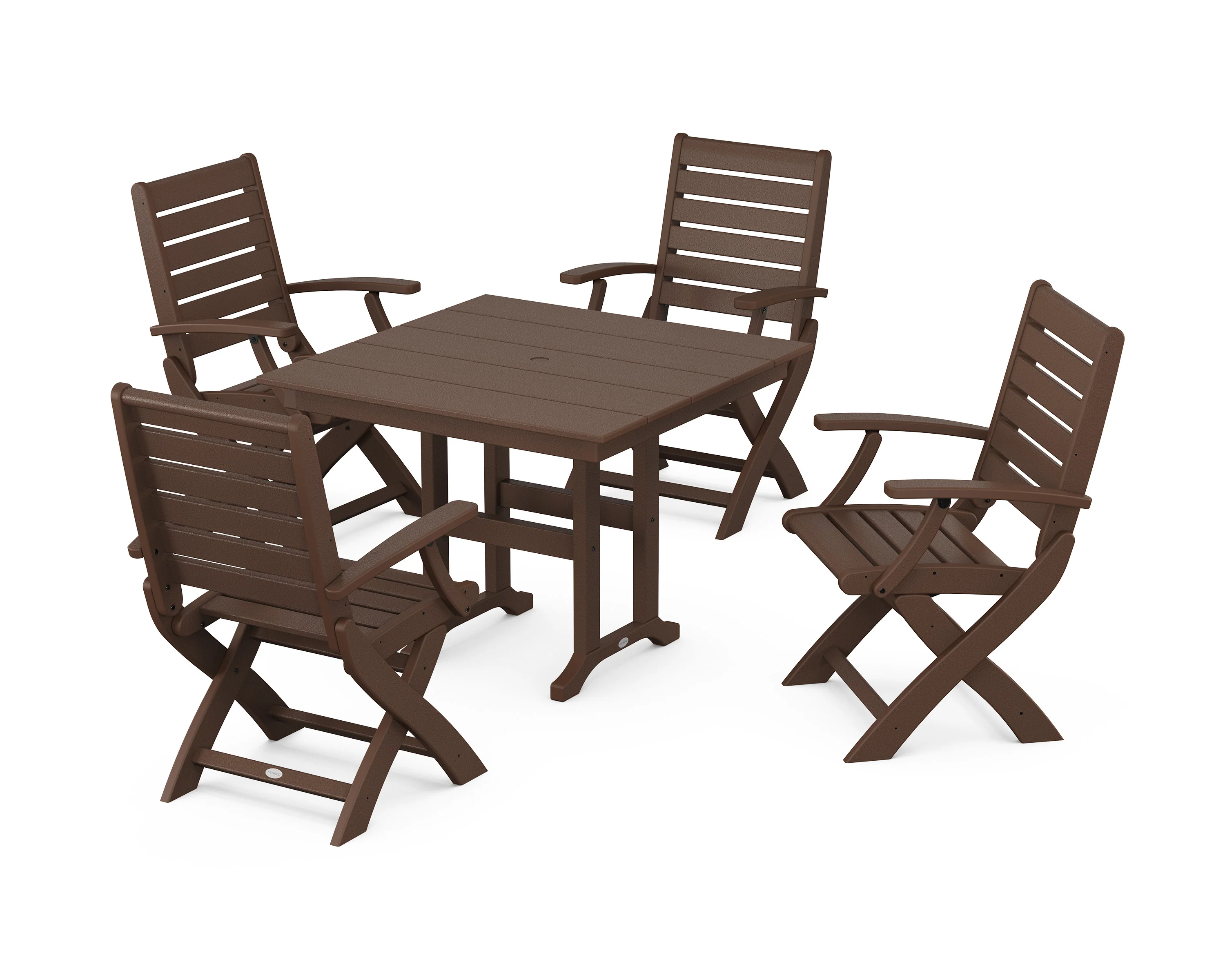 Signature Folding Chair 5-Piece Farmhouse Dining Set - Image 3