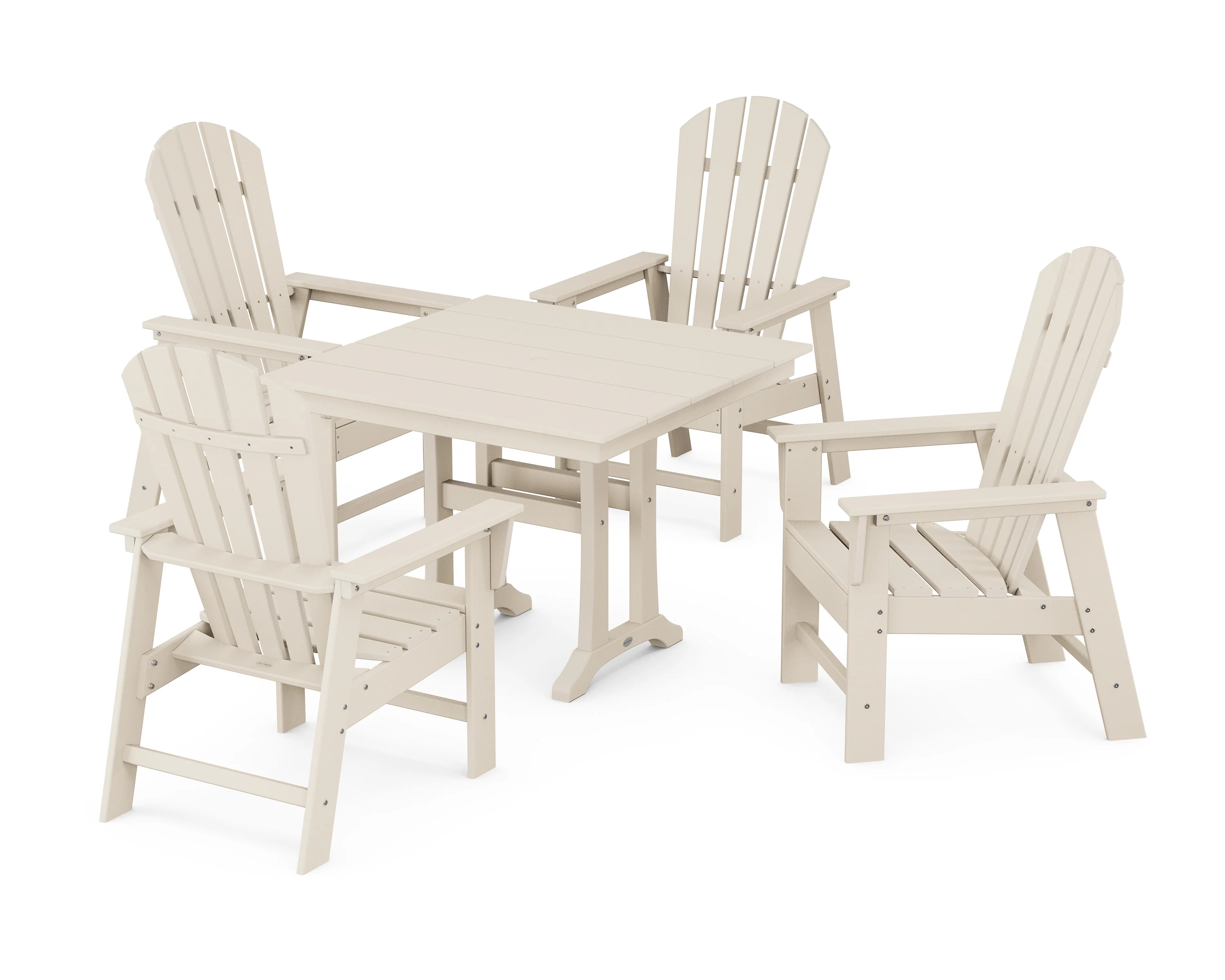 South Beach 5-Piece Farmhouse Dining Set With Trestle Legs - Image 11