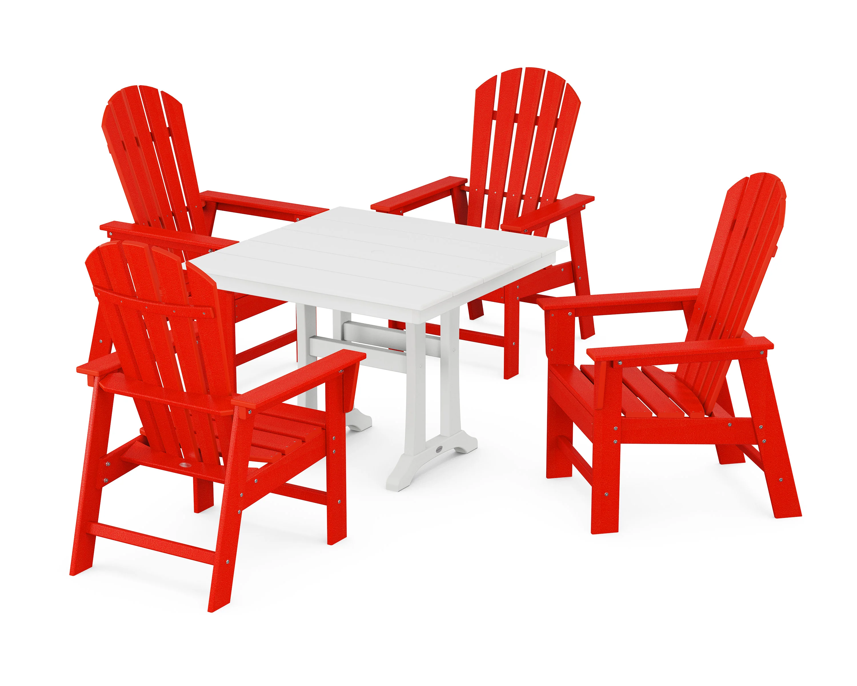 South Beach 5-Piece Farmhouse Dining Set With Trestle Legs - Image 15
