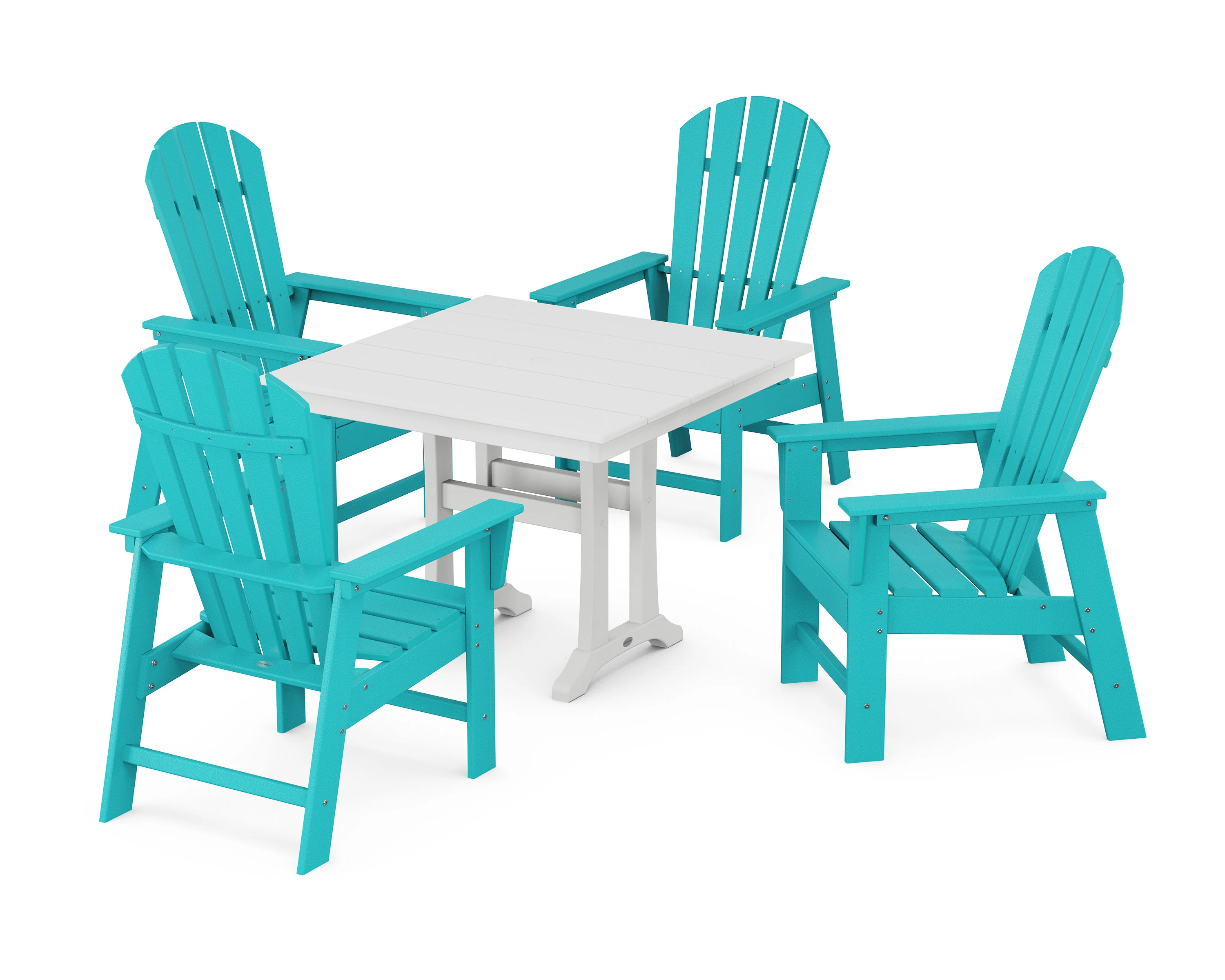 South Beach 5-Piece Farmhouse Dining Set With Trestle Legs - Image 6