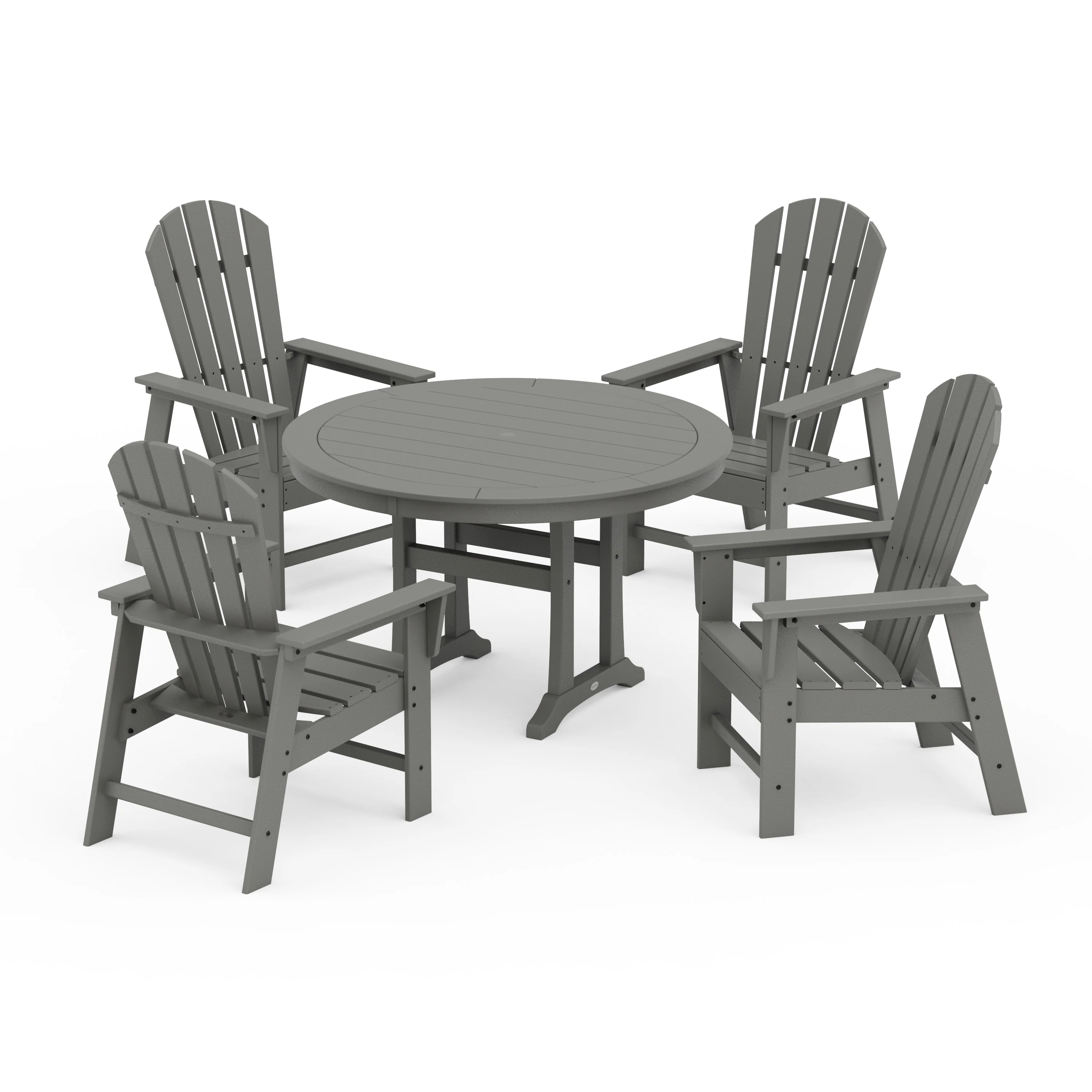 South Beach 5-Piece Round Dining Set with Trestle Legs