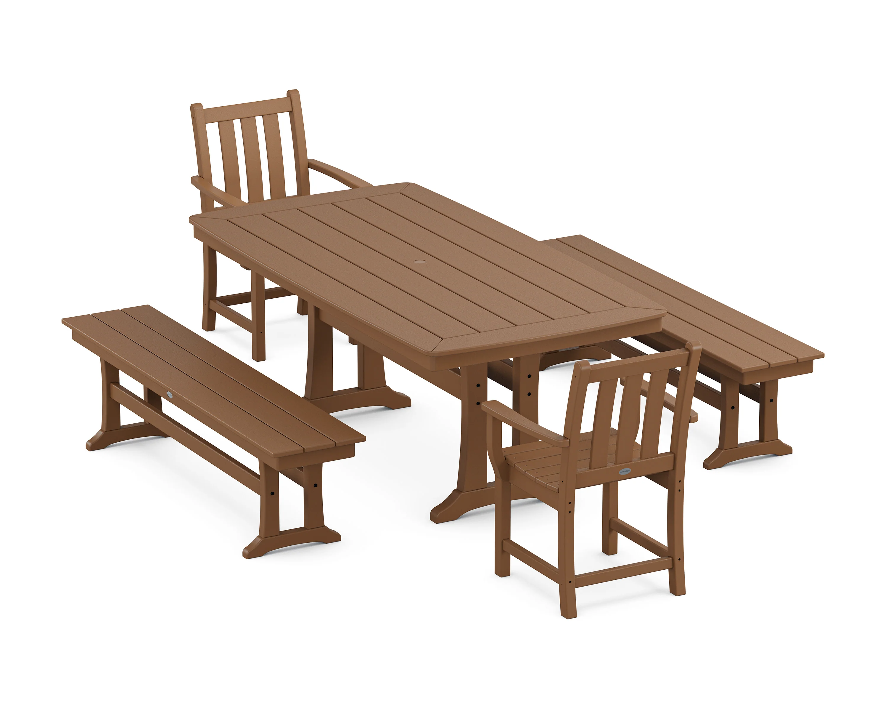 Traditional Garden 5-Piece Dining Set with Trestle Legs - Image 9