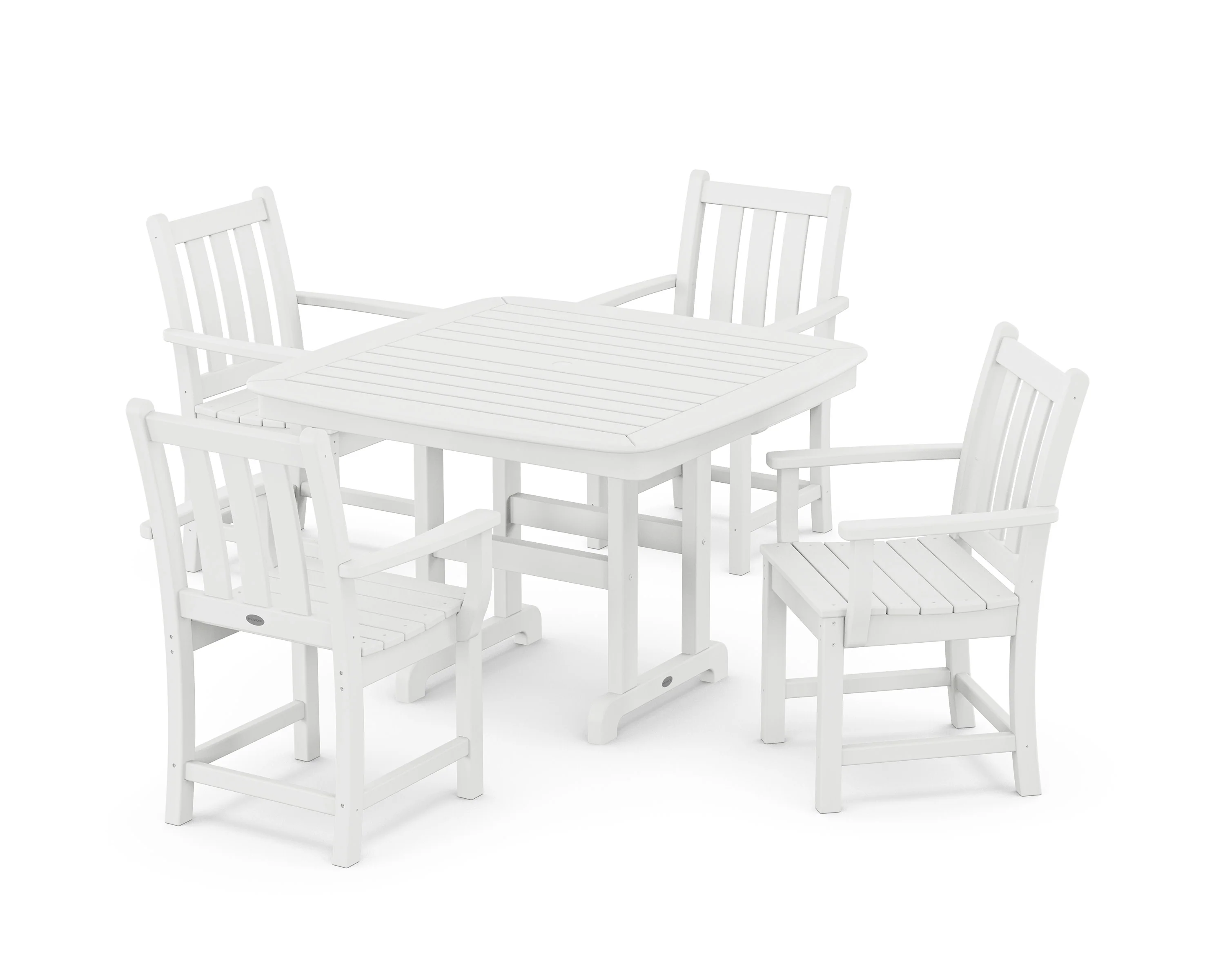 Traditional Garden 5-Piece Dining Set with Trestle Legs - Image 7