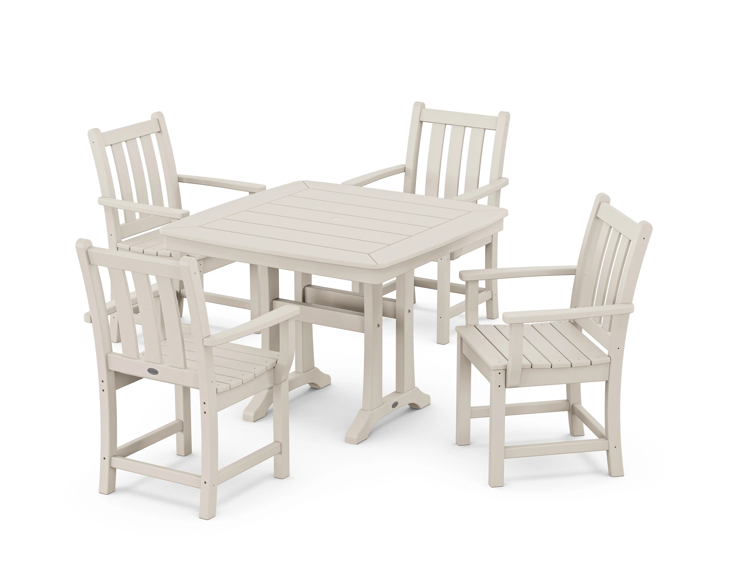 Traditional Garden 5-Piece Dining Set with Trestle Legs - Image 4