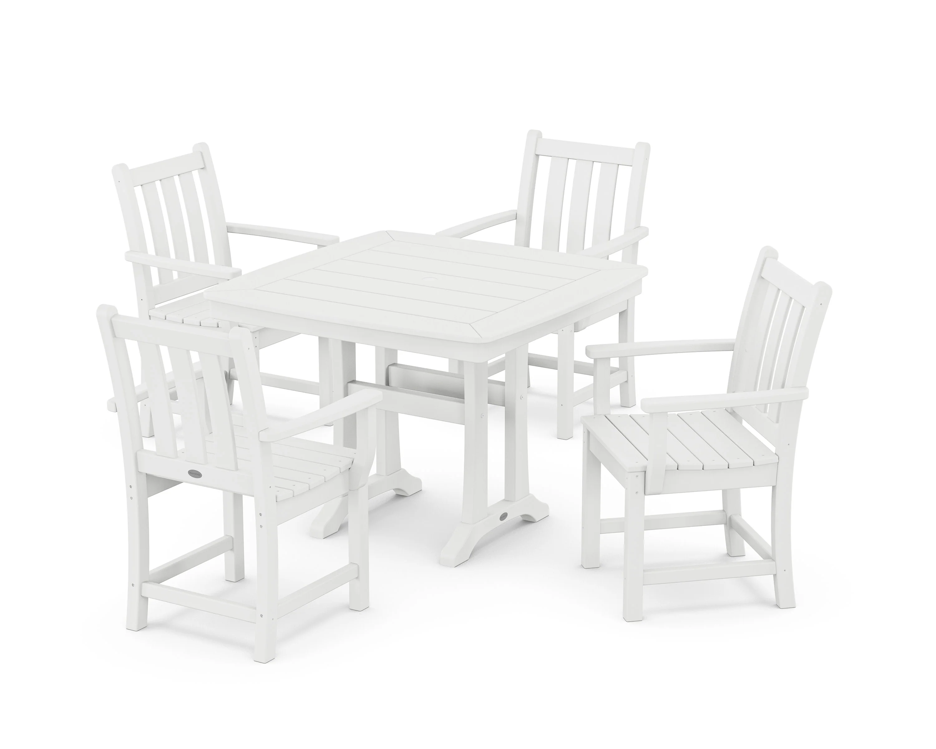 Traditional Garden 5-Piece Dining Set with Trestle Legs - Image 5