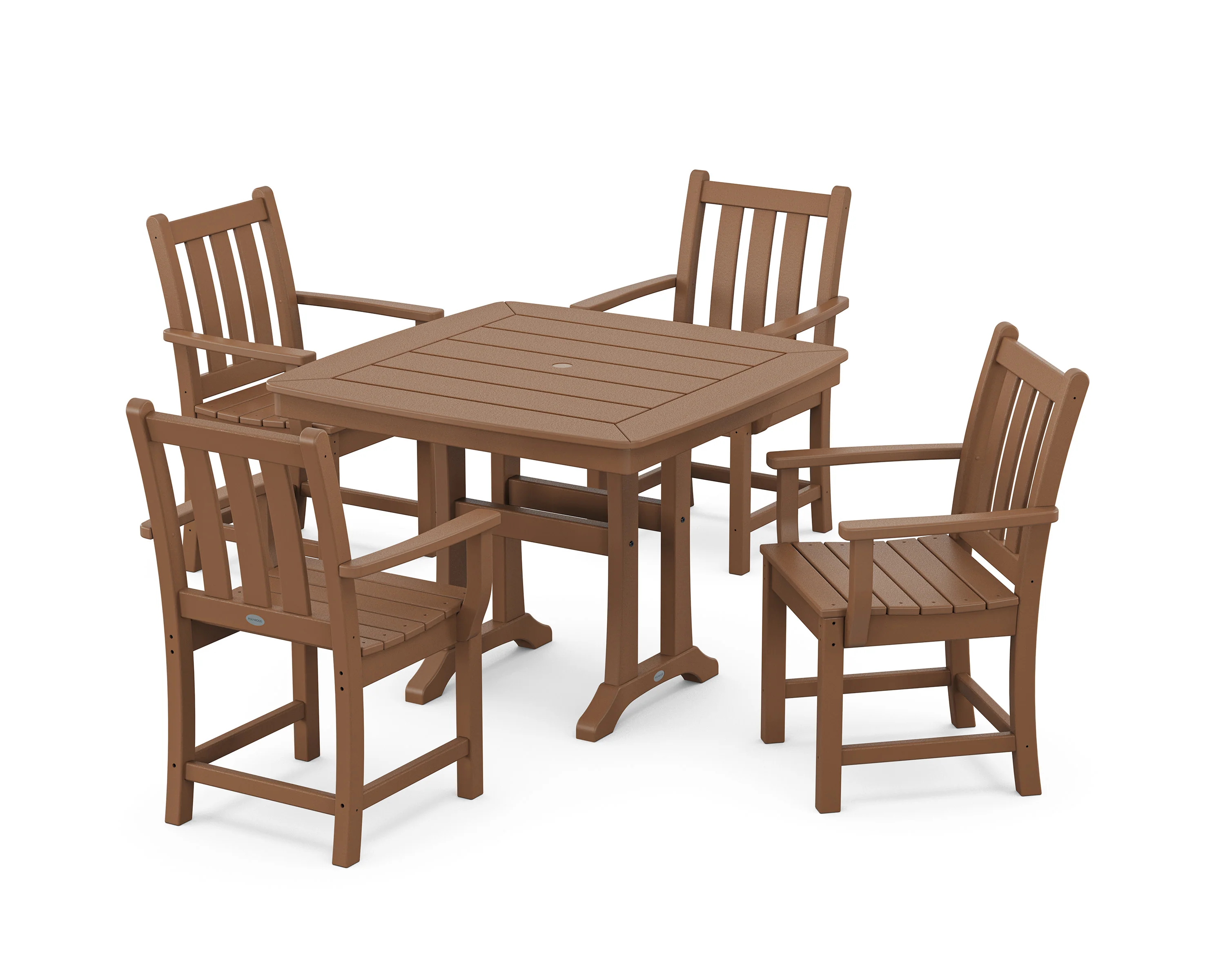 Traditional Garden 5-Piece Dining Set with Trestle Legs - Image 6