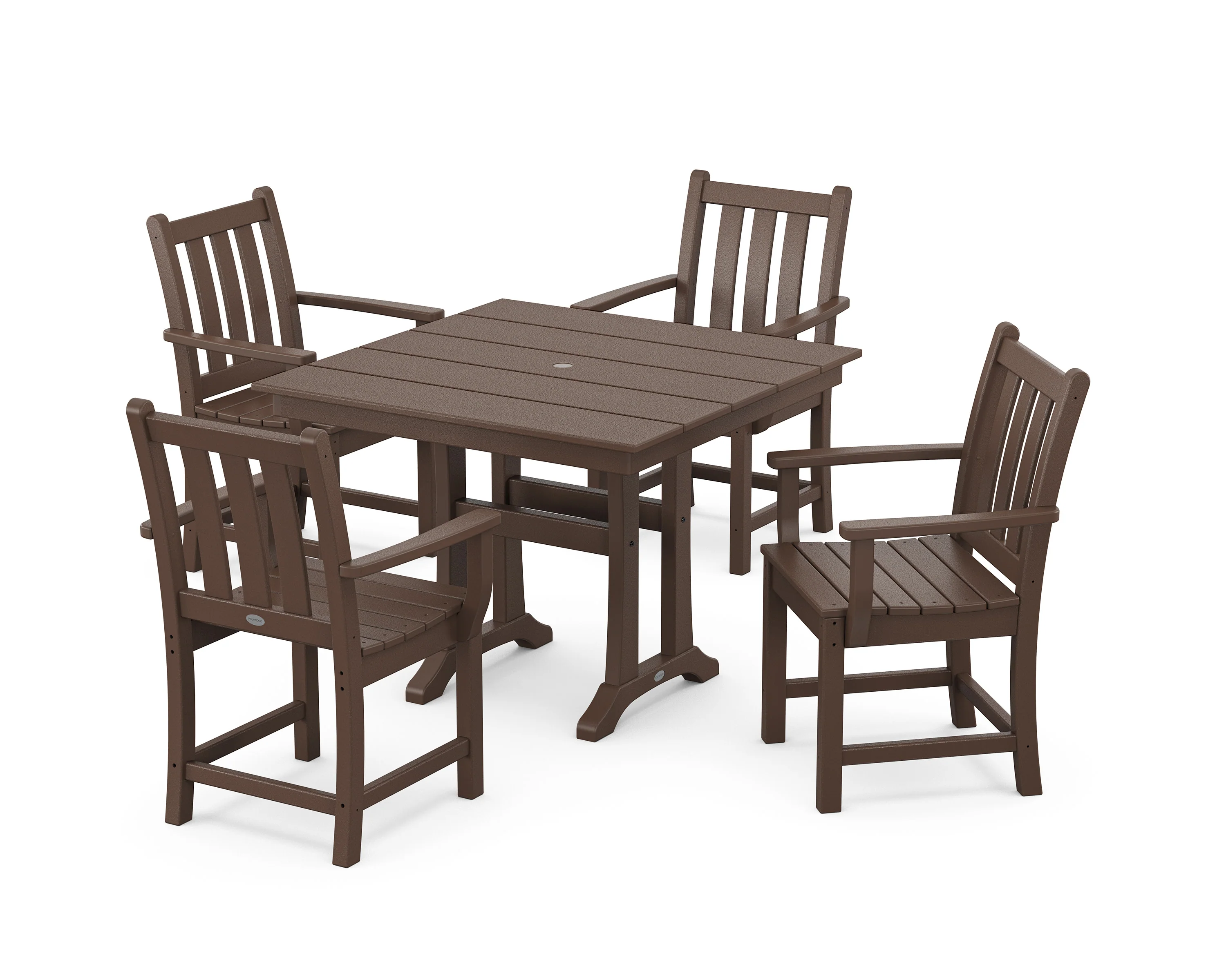 Traditional Garden 5-Piece Farmhouse Dining Set With Trestle Legs - Image 5