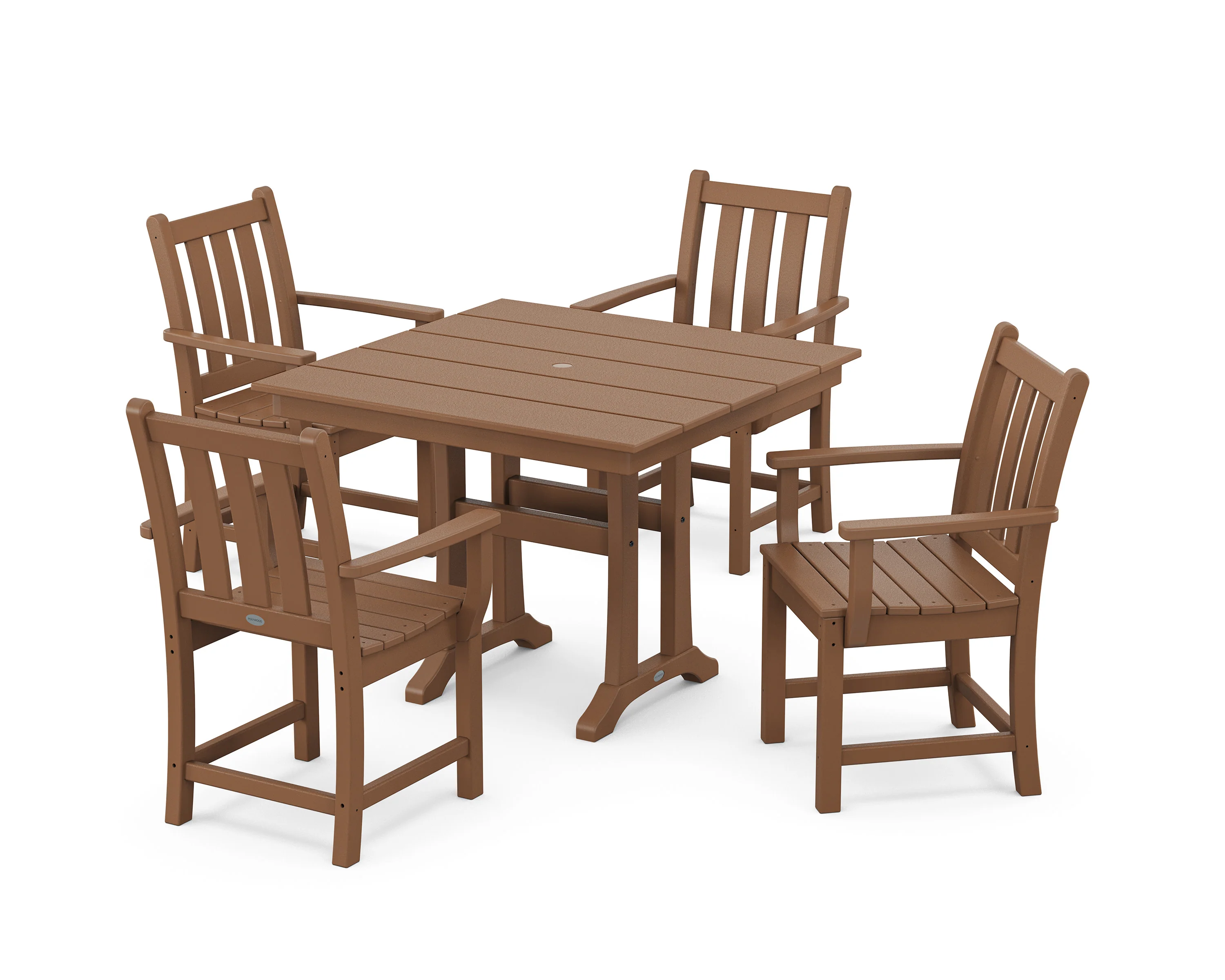 Traditional Garden 5-Piece Farmhouse Dining Set With Trestle Legs - Image 6