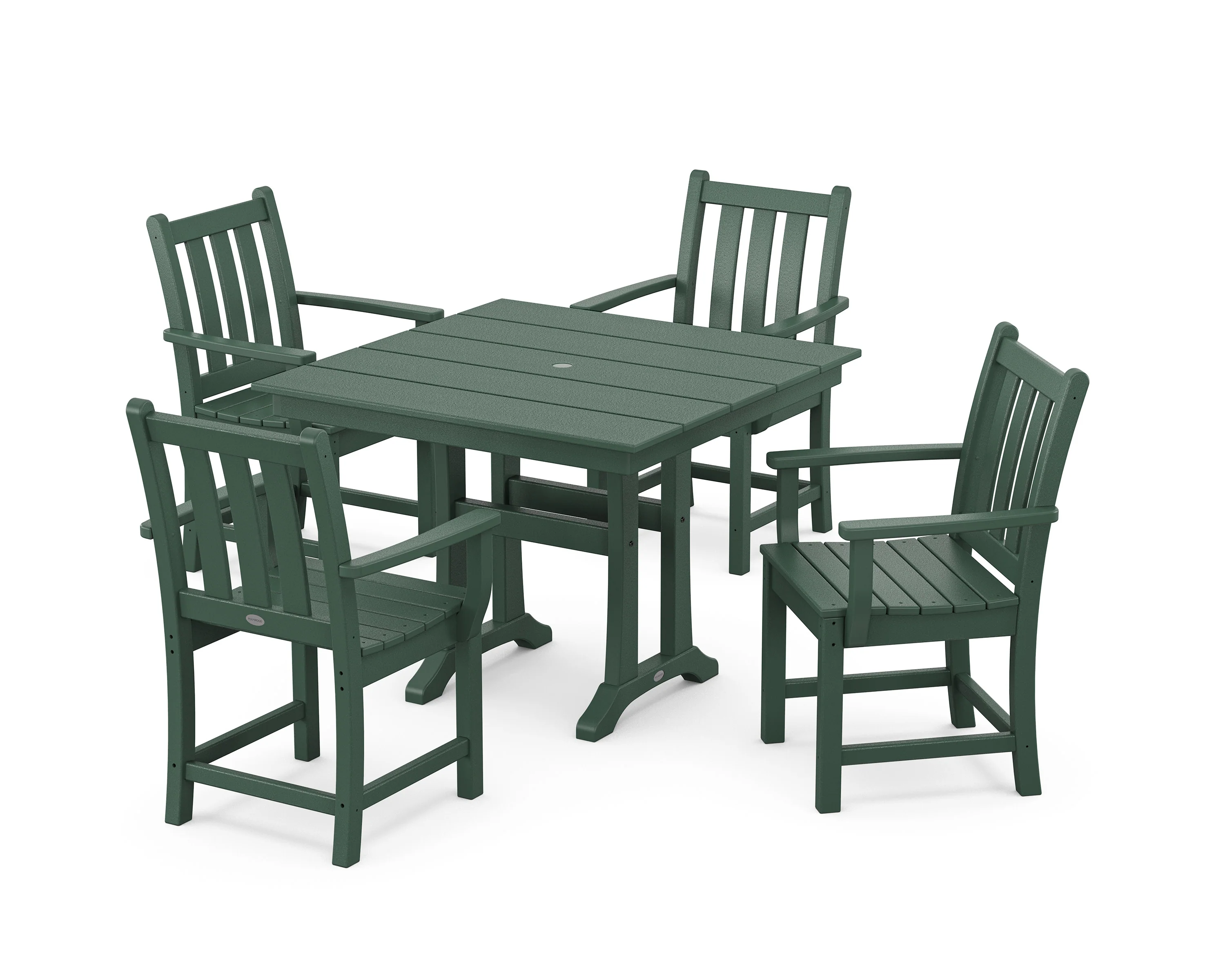 Traditional Garden 5-Piece Farmhouse Dining Set With Trestle Legs - Image 7
