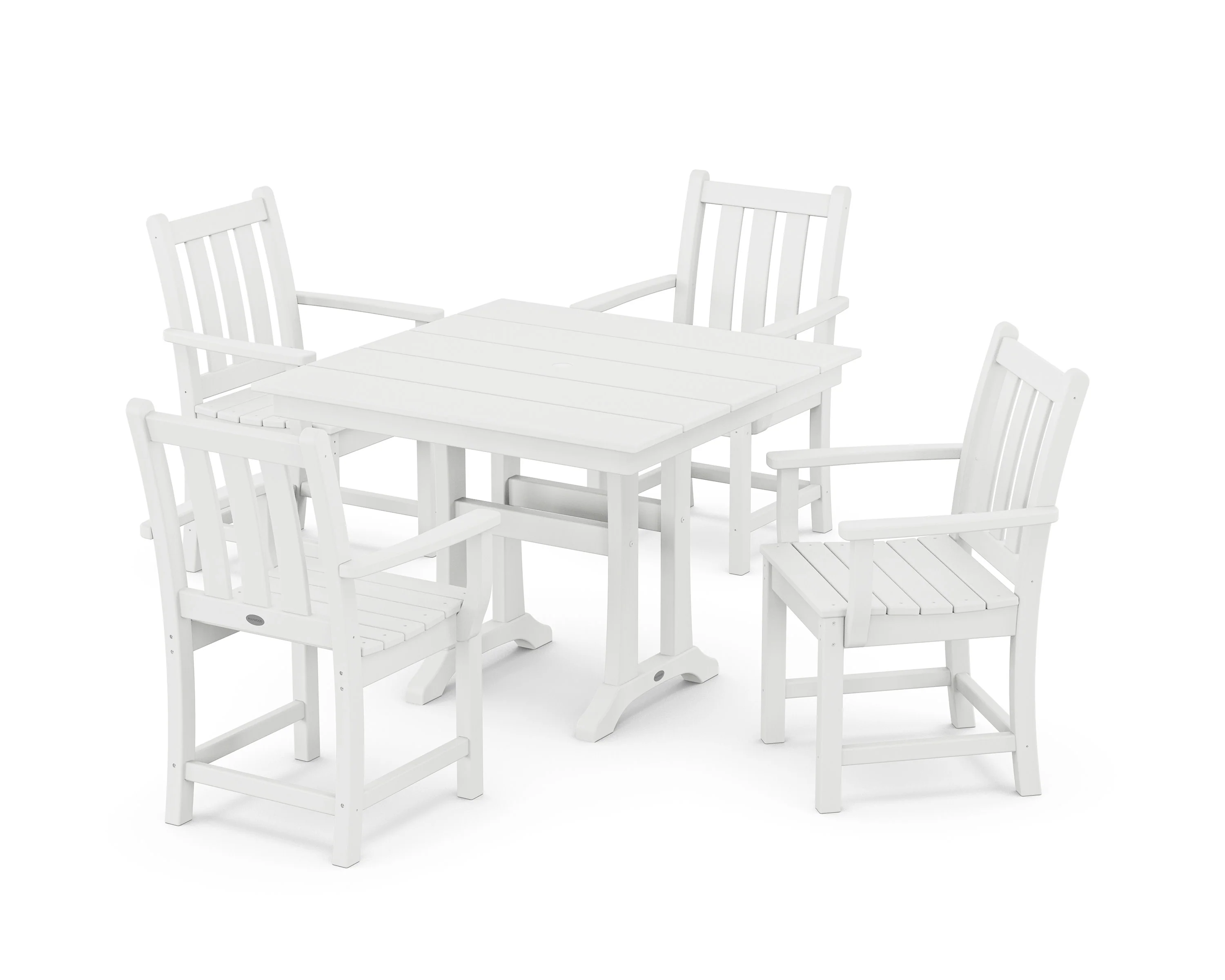 Traditional Garden 5-Piece Farmhouse Dining Set With Trestle Legs - Image 9