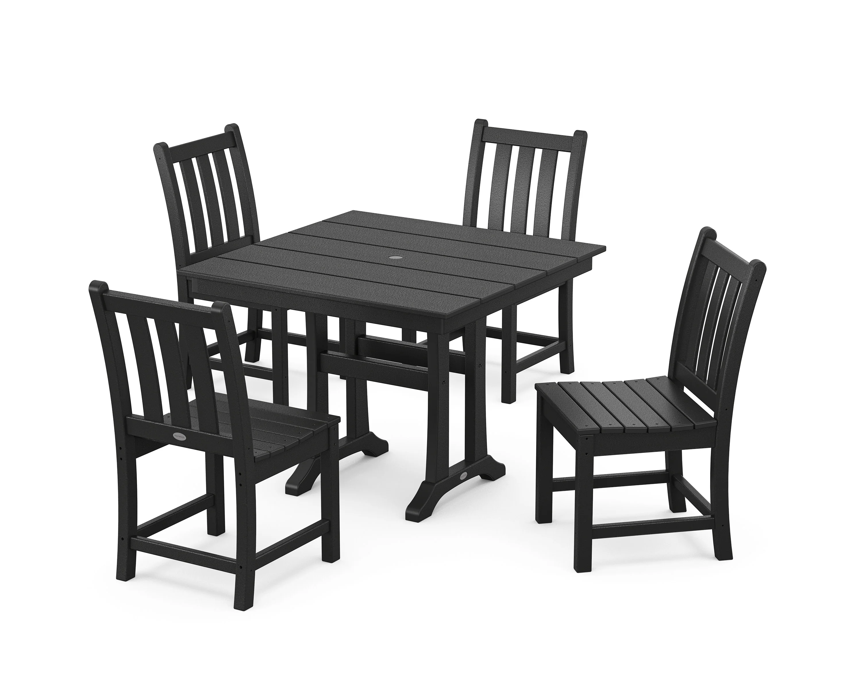 Traditional Garden 5-Piece Farmhouse Trestle Dining Set - Image 9