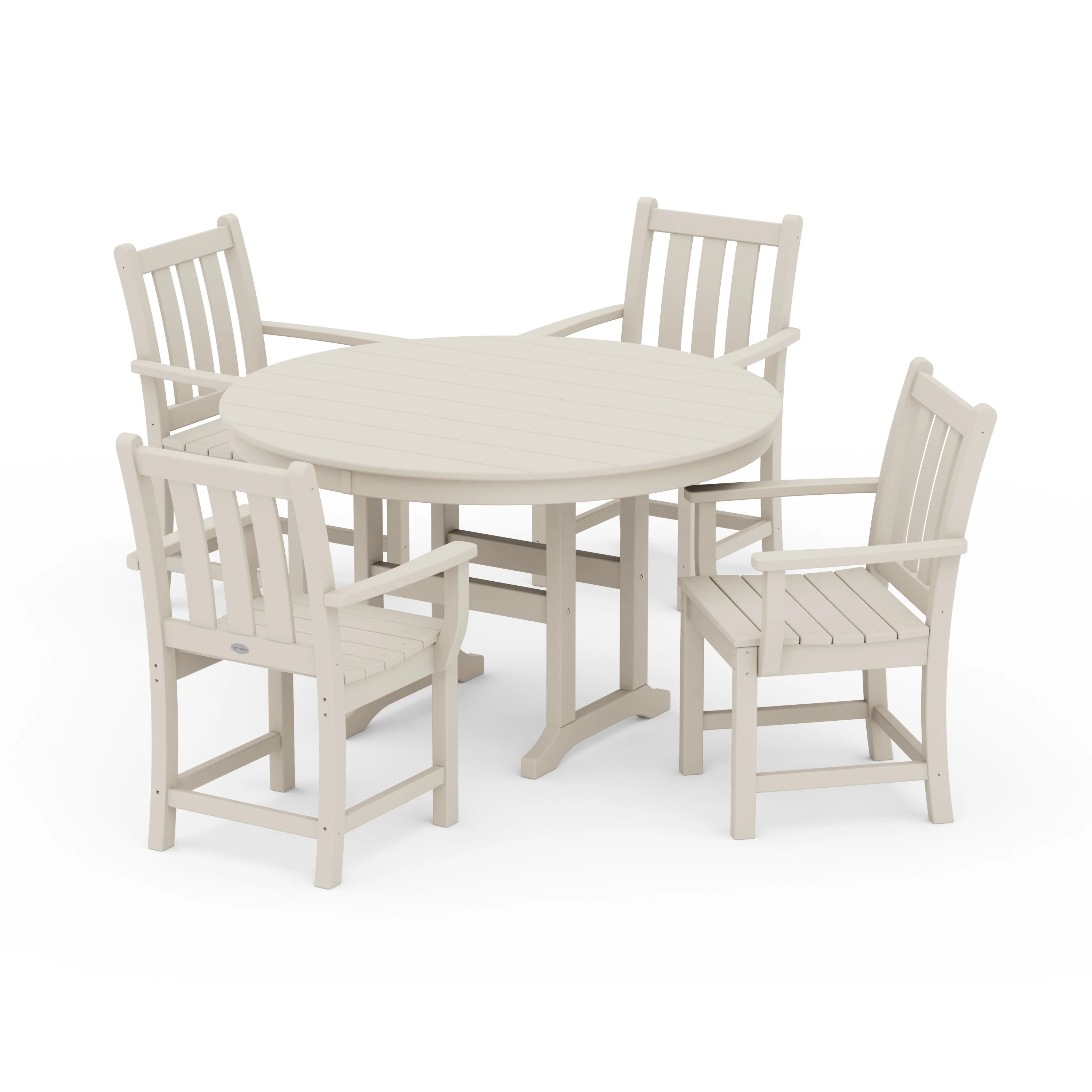 Traditional Garden 5-Piece Round Farmhouse Dining Set - Image 11