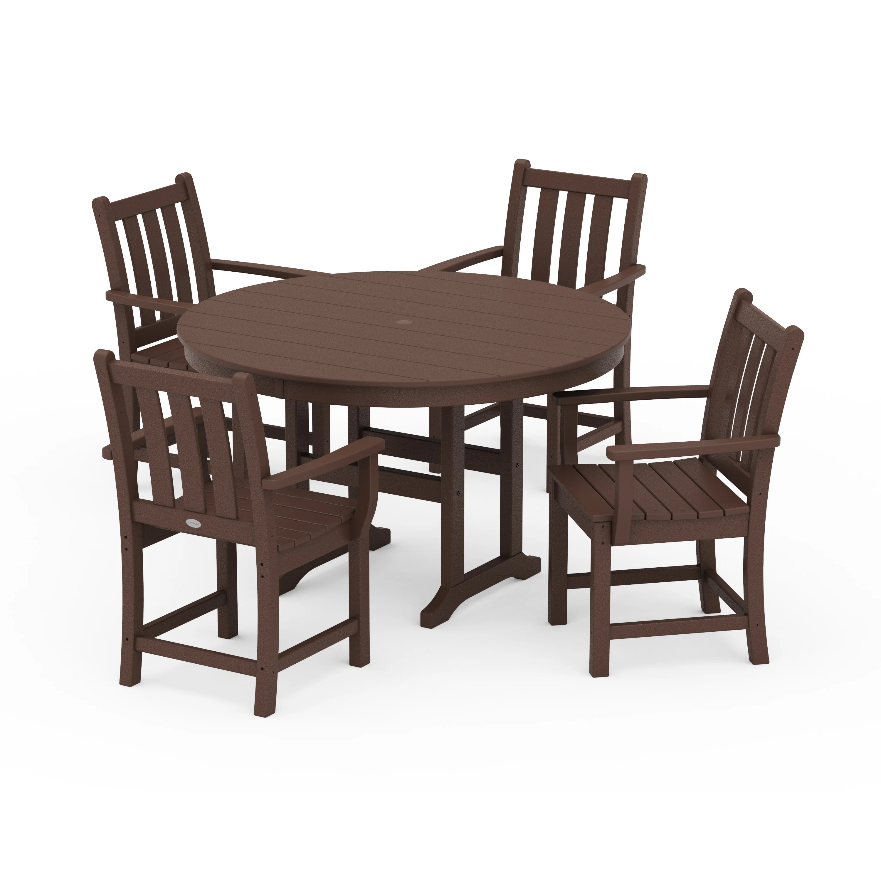 Traditional Garden 5-Piece Round Farmhouse Dining Set - Image 7