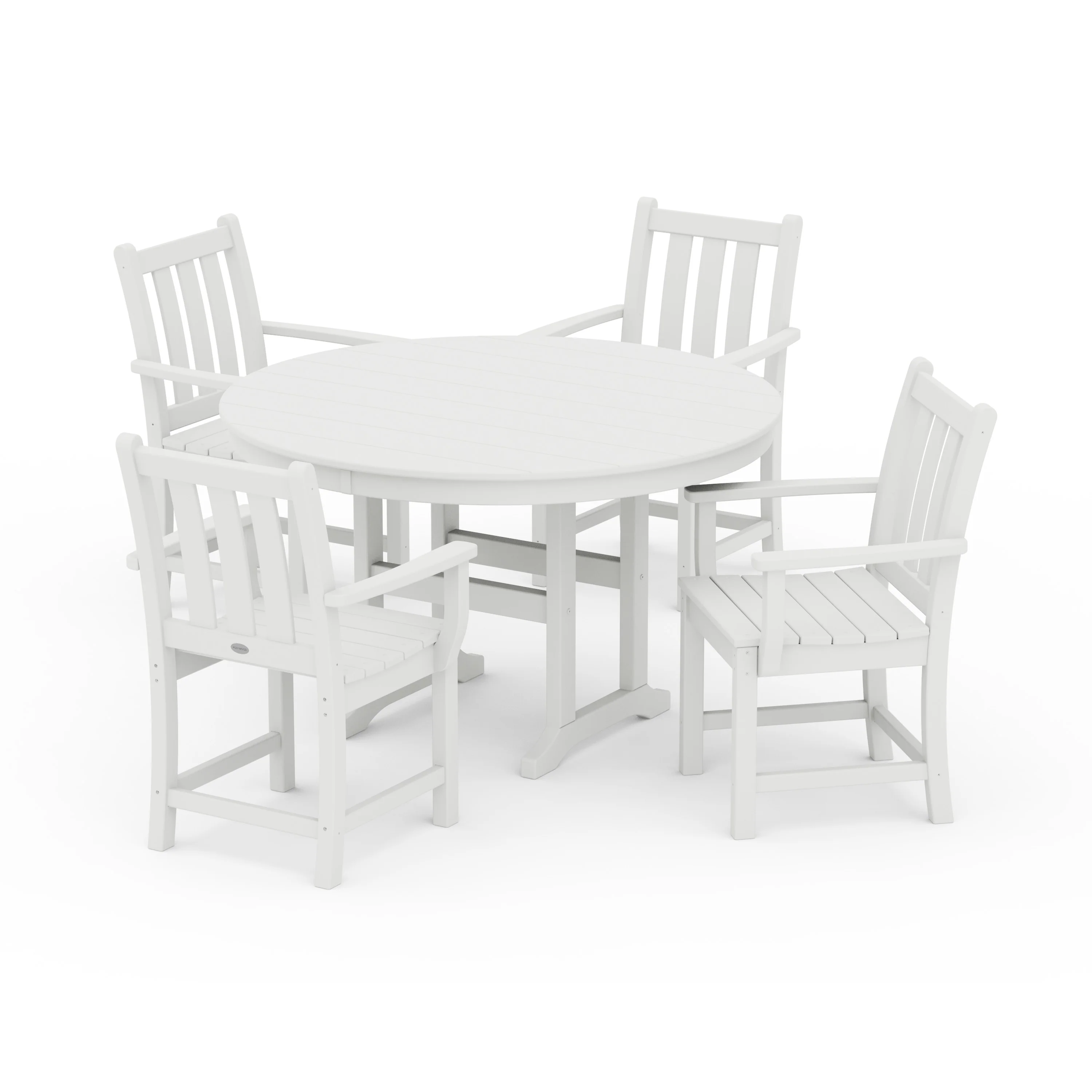 Traditional Garden 5-Piece Round Farmhouse Dining Set - Image 8