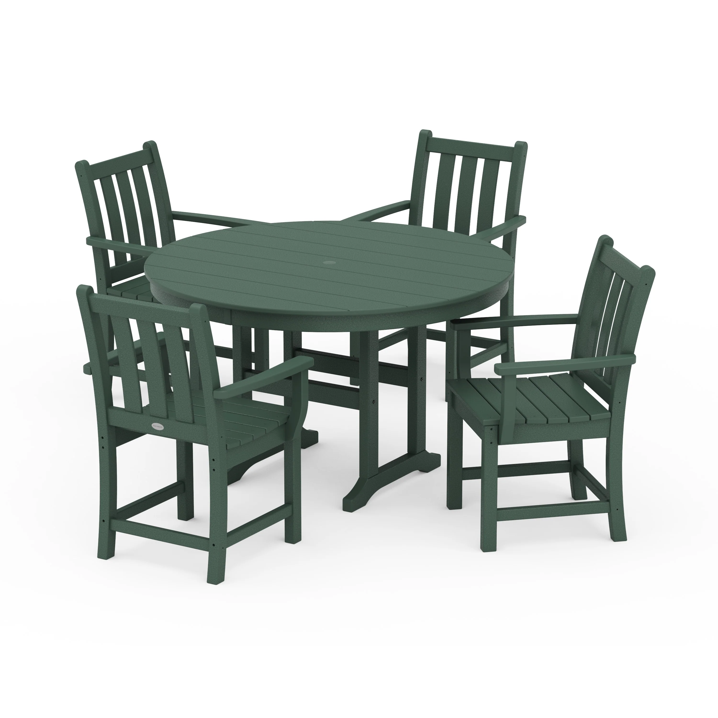 Traditional Garden 5-Piece Round Farmhouse Dining Set - Image 9