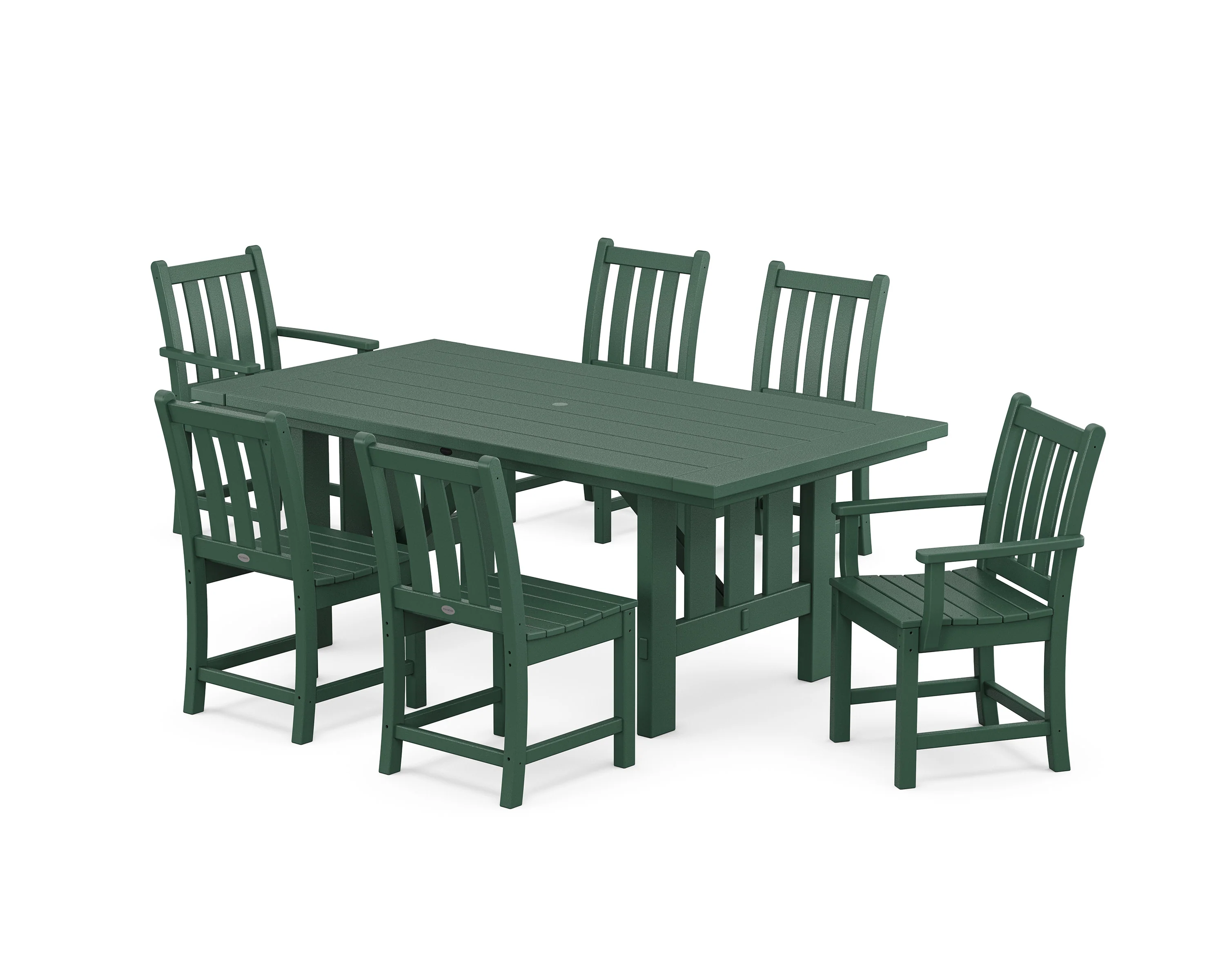 Traditional Garden 7-Piece Dining Set with Mission Table - Image 4