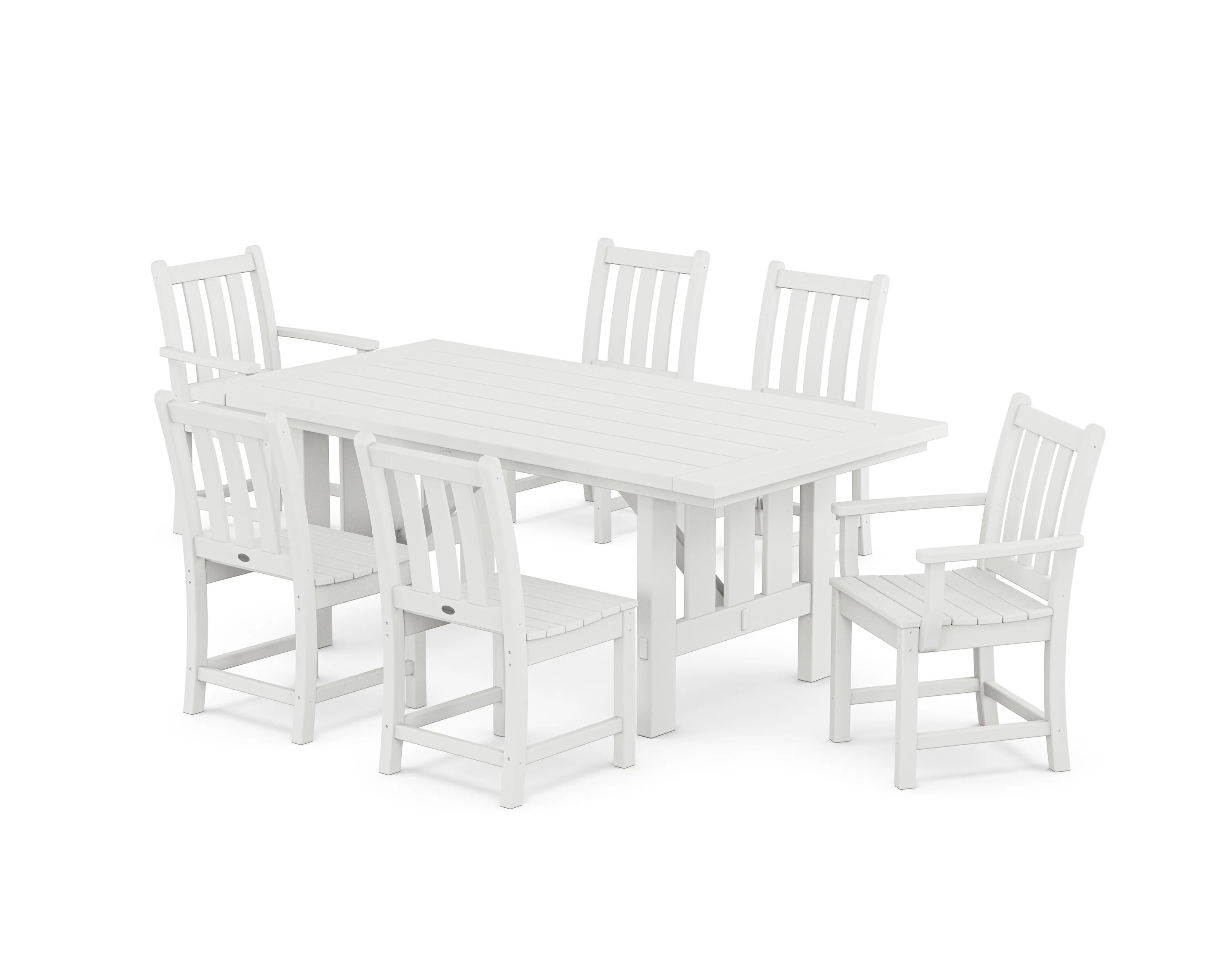 Traditional Garden 7-Piece Dining Set with Mission Table - Image 5