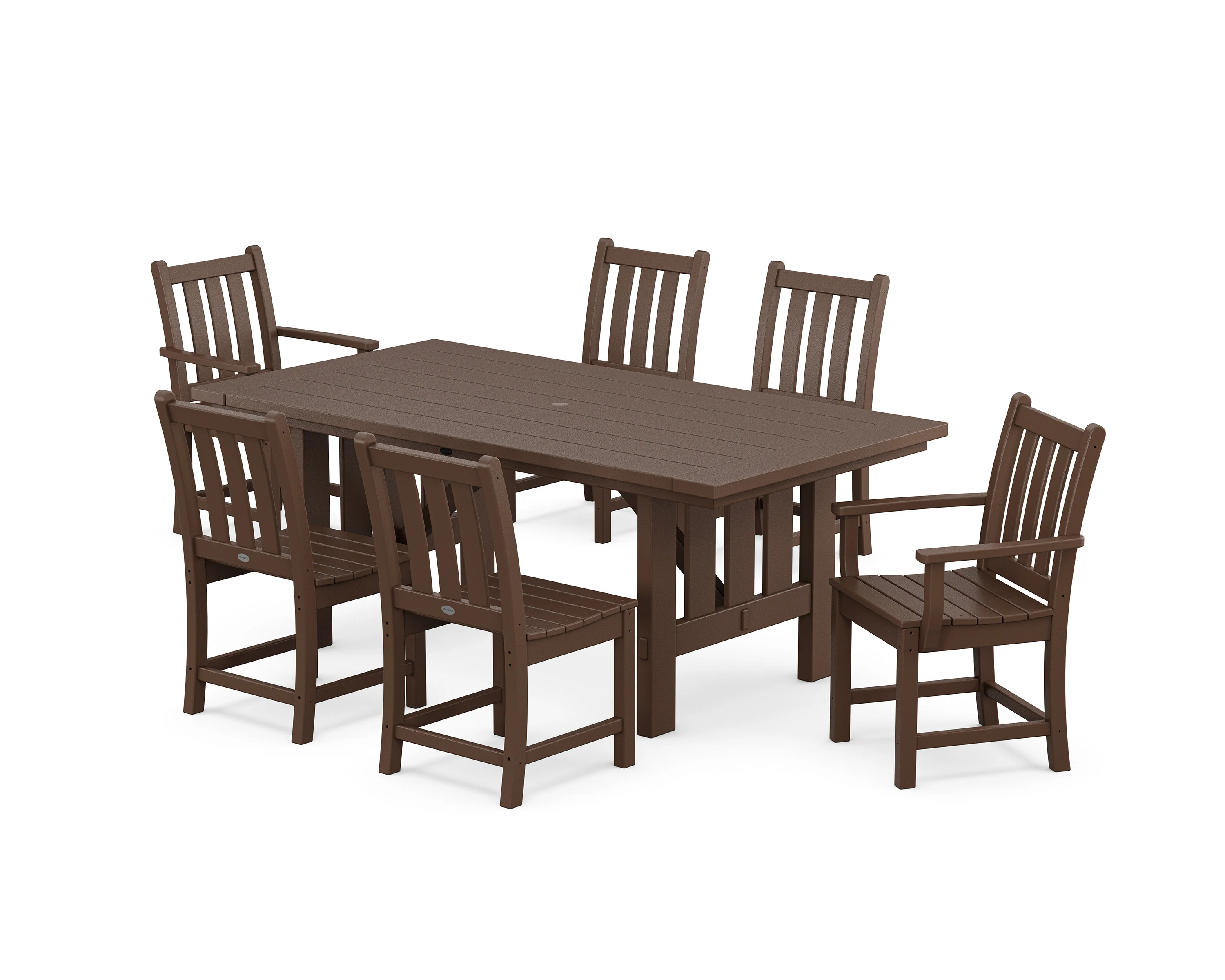 Traditional Garden 7-Piece Dining Set with Mission Table - Image 7