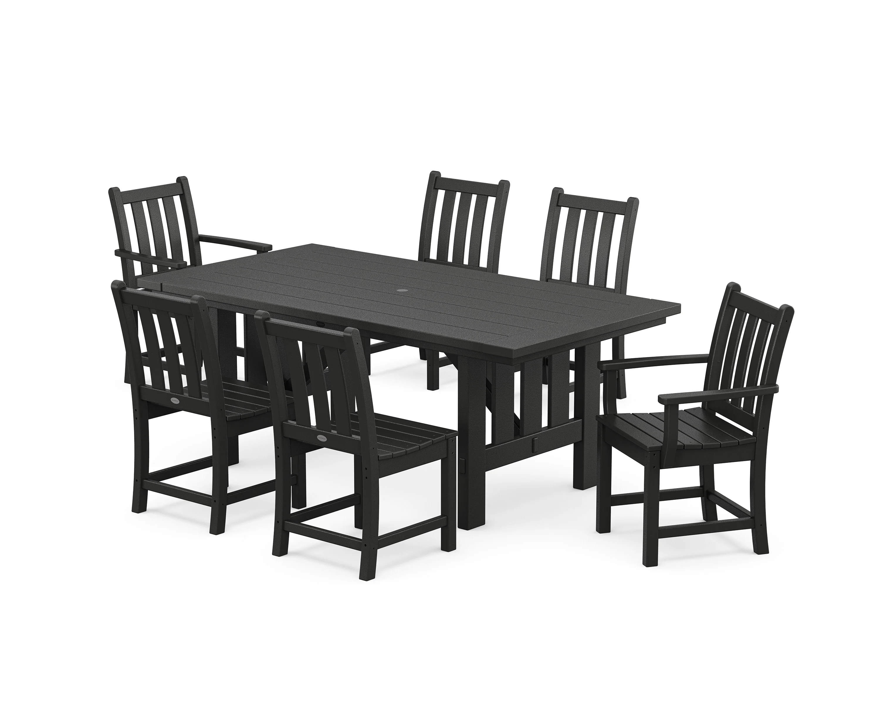 Traditional Garden 7-Piece Dining Set with Mission Table - Image 9