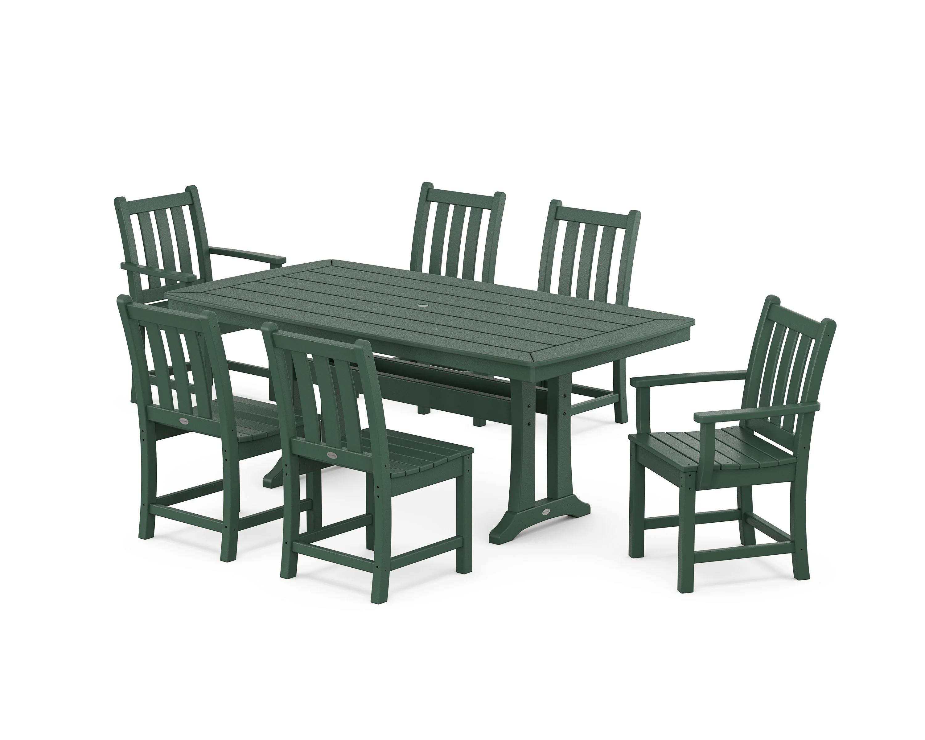 Traditional Garden 7-Piece Dining Set with Trestle Legs - Image 6