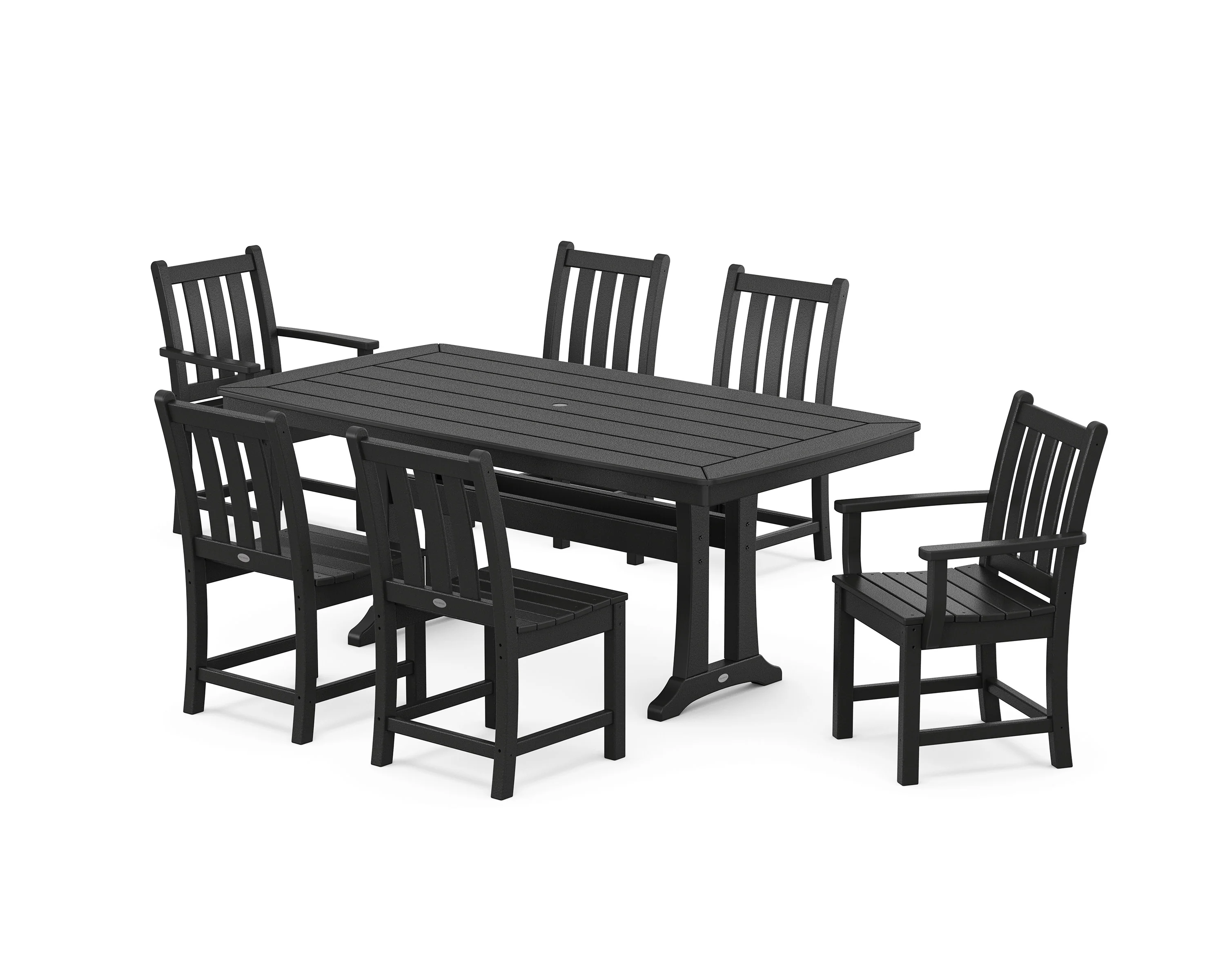 Traditional Garden 7-Piece Dining Set with Trestle Legs - Image 8