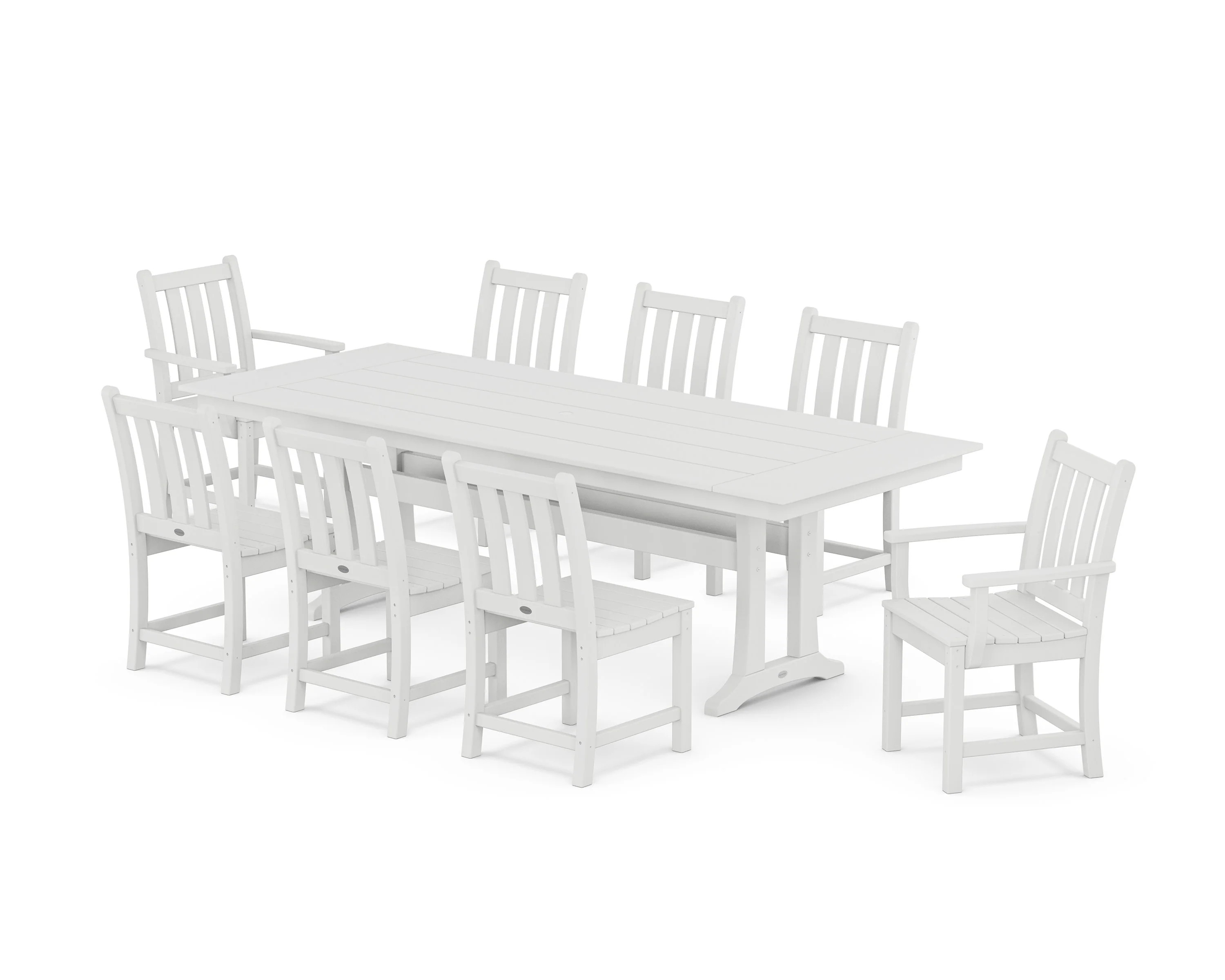 Traditional Garden 9-Piece Farmhouse Dining Set with Trestle Legs - Image 5