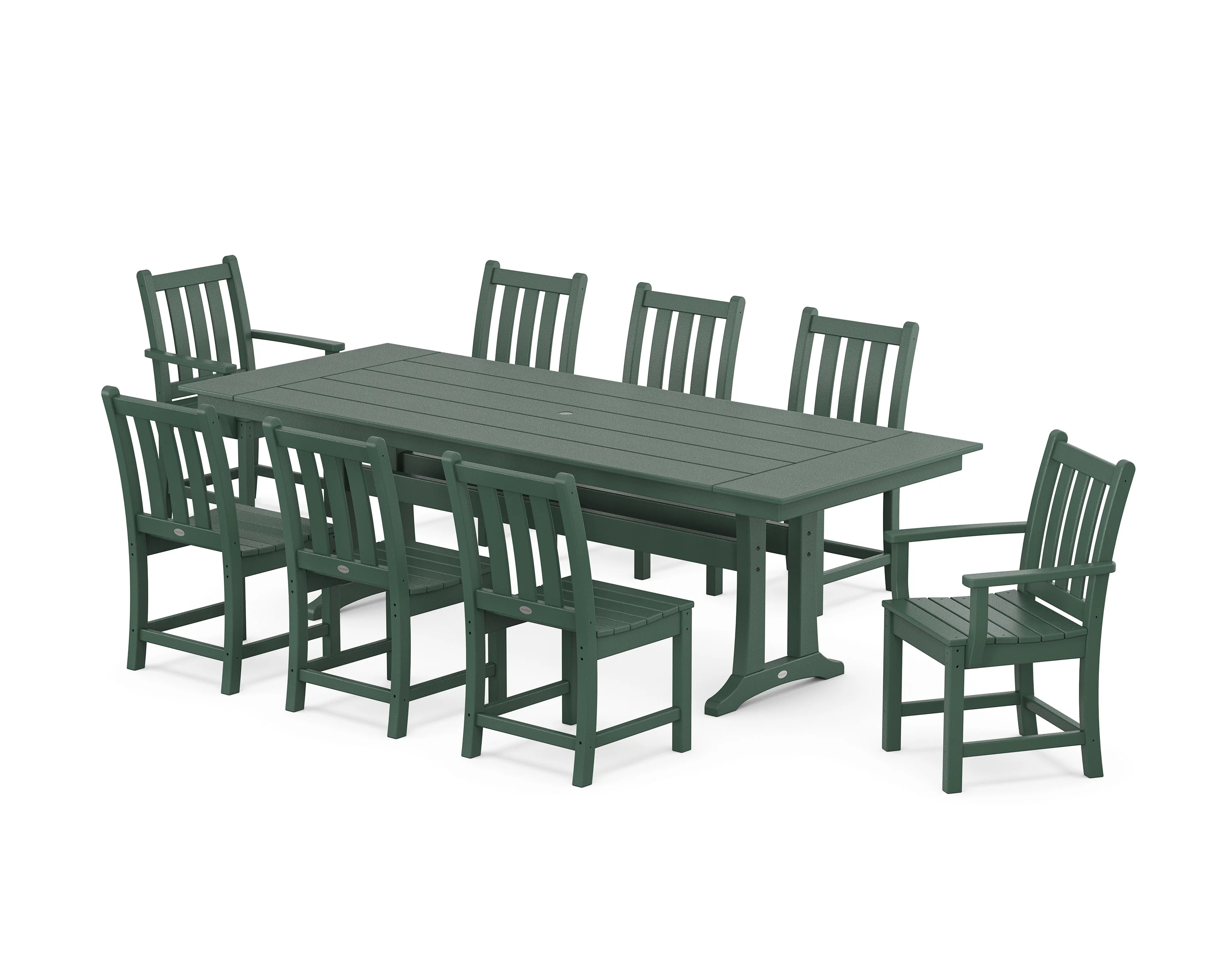Traditional Garden 9-Piece Farmhouse Dining Set with Trestle Legs - Image 7