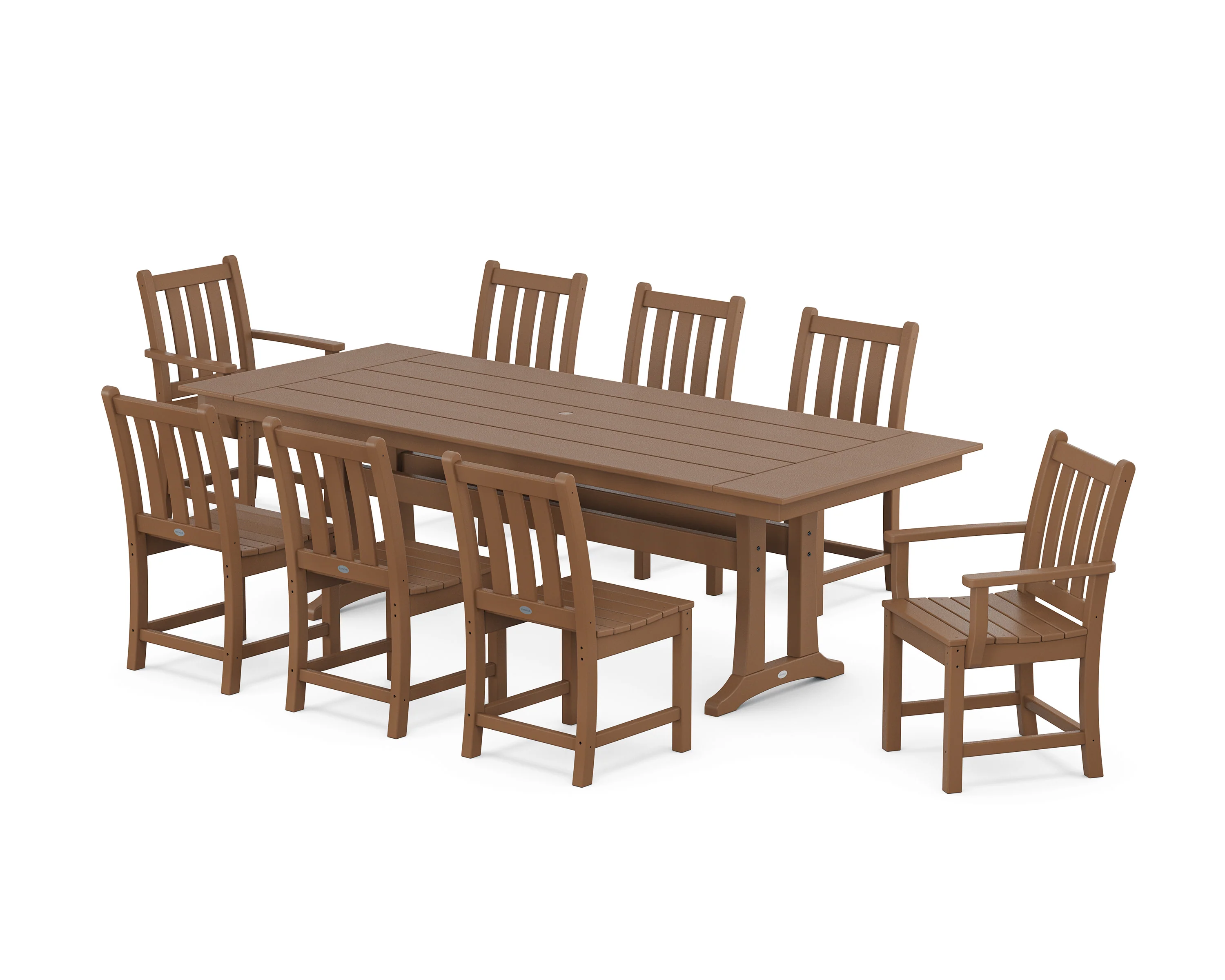Traditional Garden 9-Piece Farmhouse Dining Set with Trestle Legs - Image 8