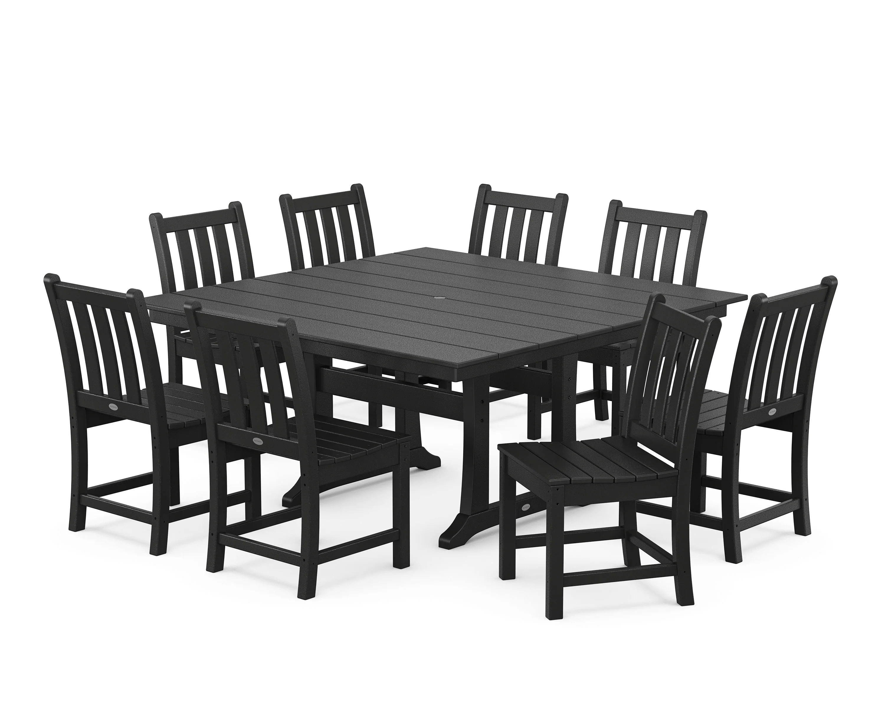 Traditional Garden 9-Piece Farmhouse Trestle Dining Set - Image 6