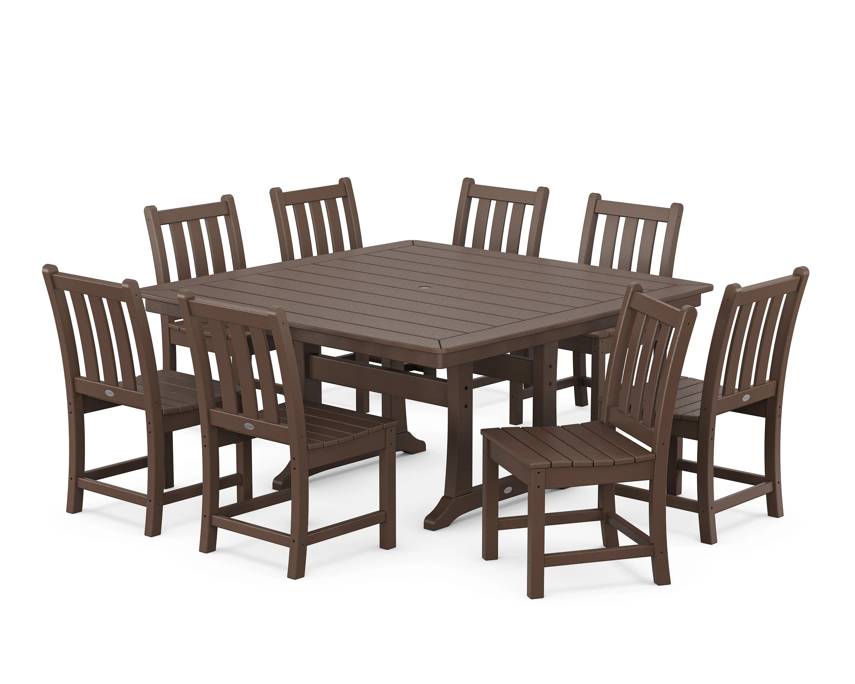 Traditional Garden 9-Piece Nautical Trestle Dining Set - Image 4