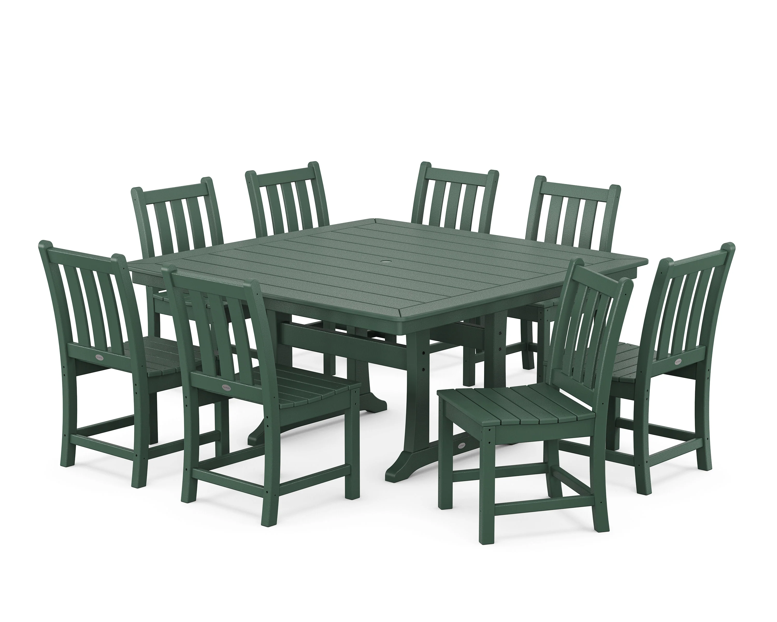 Traditional Garden 9-Piece Nautical Trestle Dining Set - Image 7